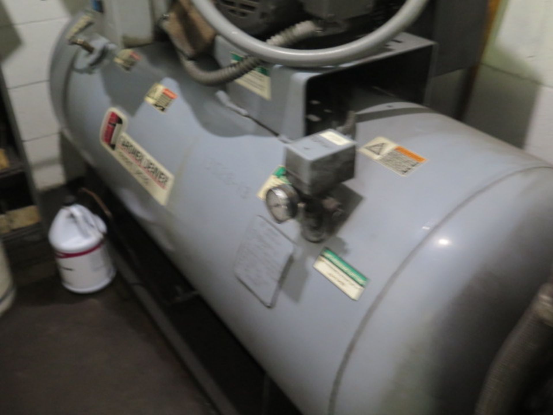 Gardner Denver HR10-12 10Hp Horizontal Air Compressor w/ 2-Stage Pump, 120 Gallon Tank, SOLD AS IS - Image 3 of 9