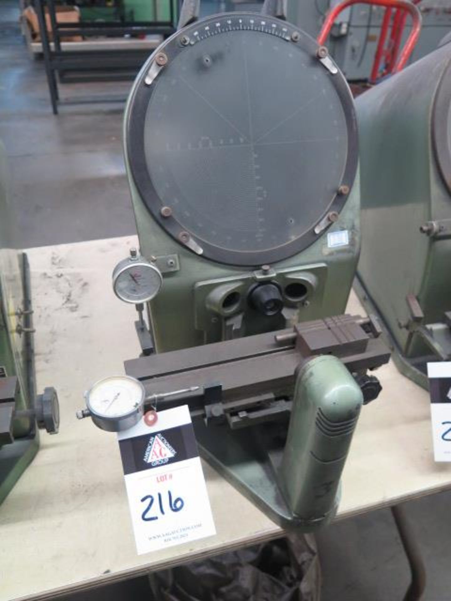 Pacific Gage Optical Comparator w/ Dial Indicator Readouts (SOLD AS-IS - NO WARRANTY)