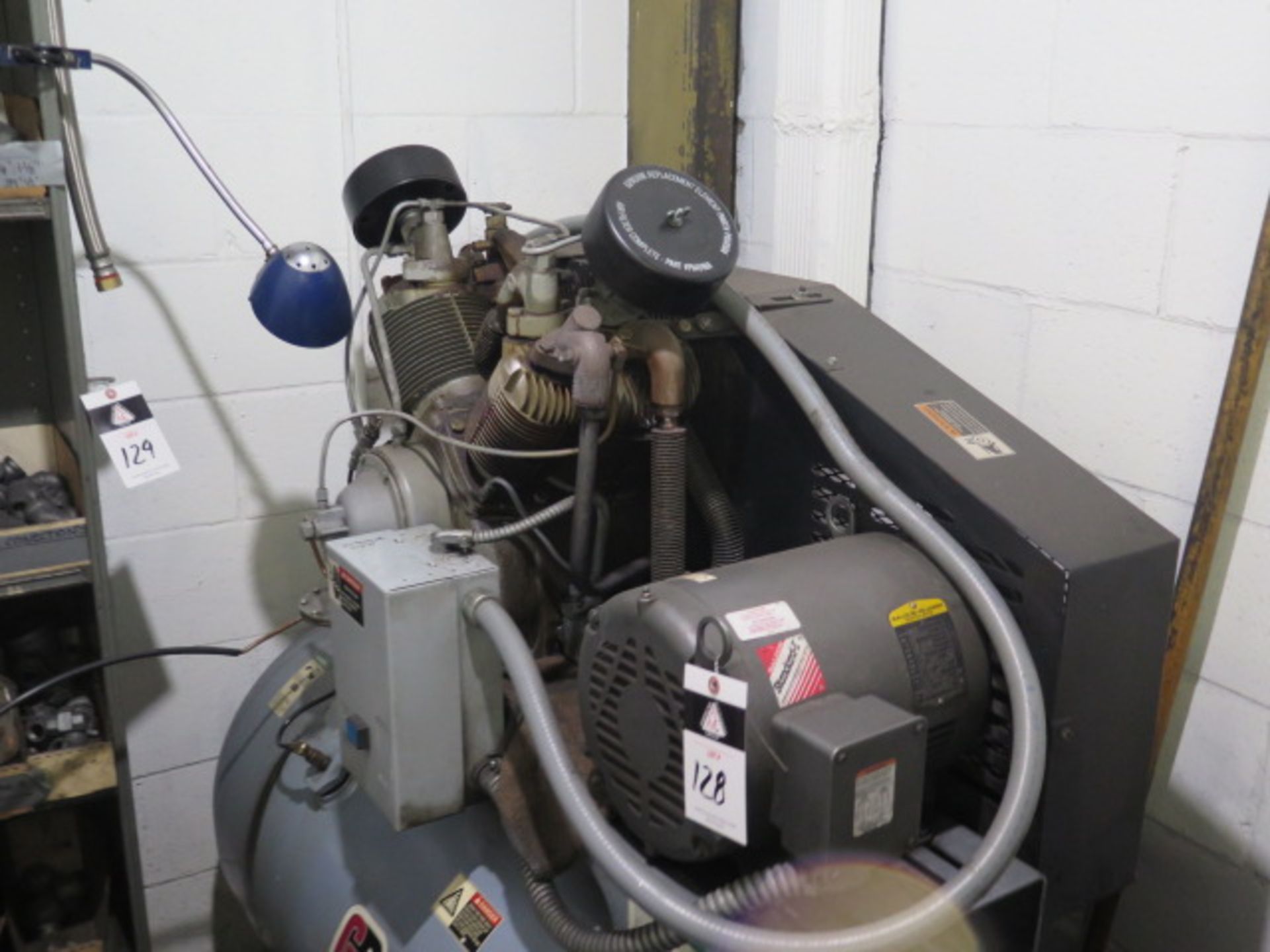 Gardner Denver HR10-12 10Hp Horizontal Air Compressor w/ 2-Stage Pump, 120 Gallon Tank, SOLD AS IS - Image 2 of 9