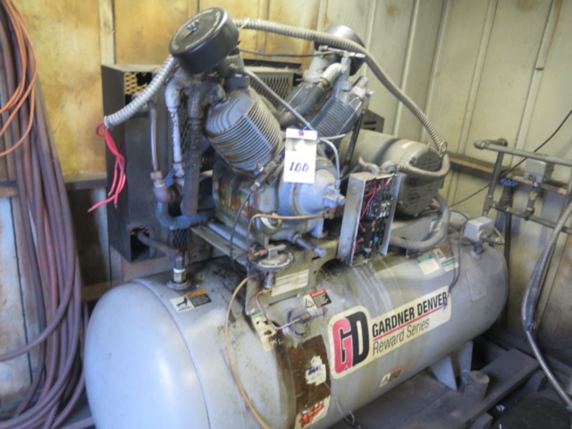 Gardner Denver HR10-12 10Hp Horizontal Air Compressor w/ 2-Stage Pump, 120 Gallon Tank, SOLD AS IS - Image 2 of 8