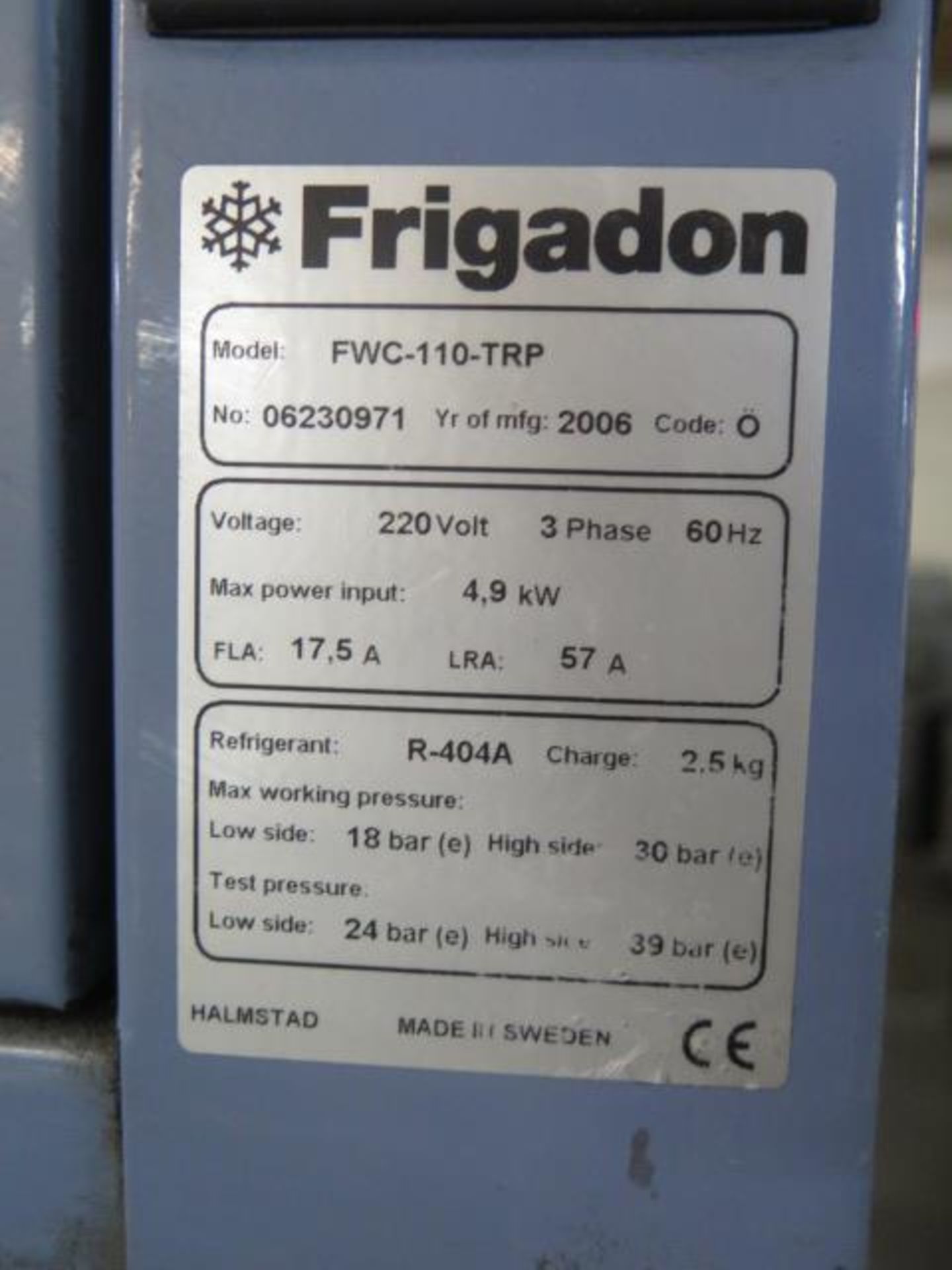 2006 Frigadon FWC-110-TRP Transor Filter System s/n 06230971 (Refrigeration and Micron) SOLD AS IS - Image 9 of 9