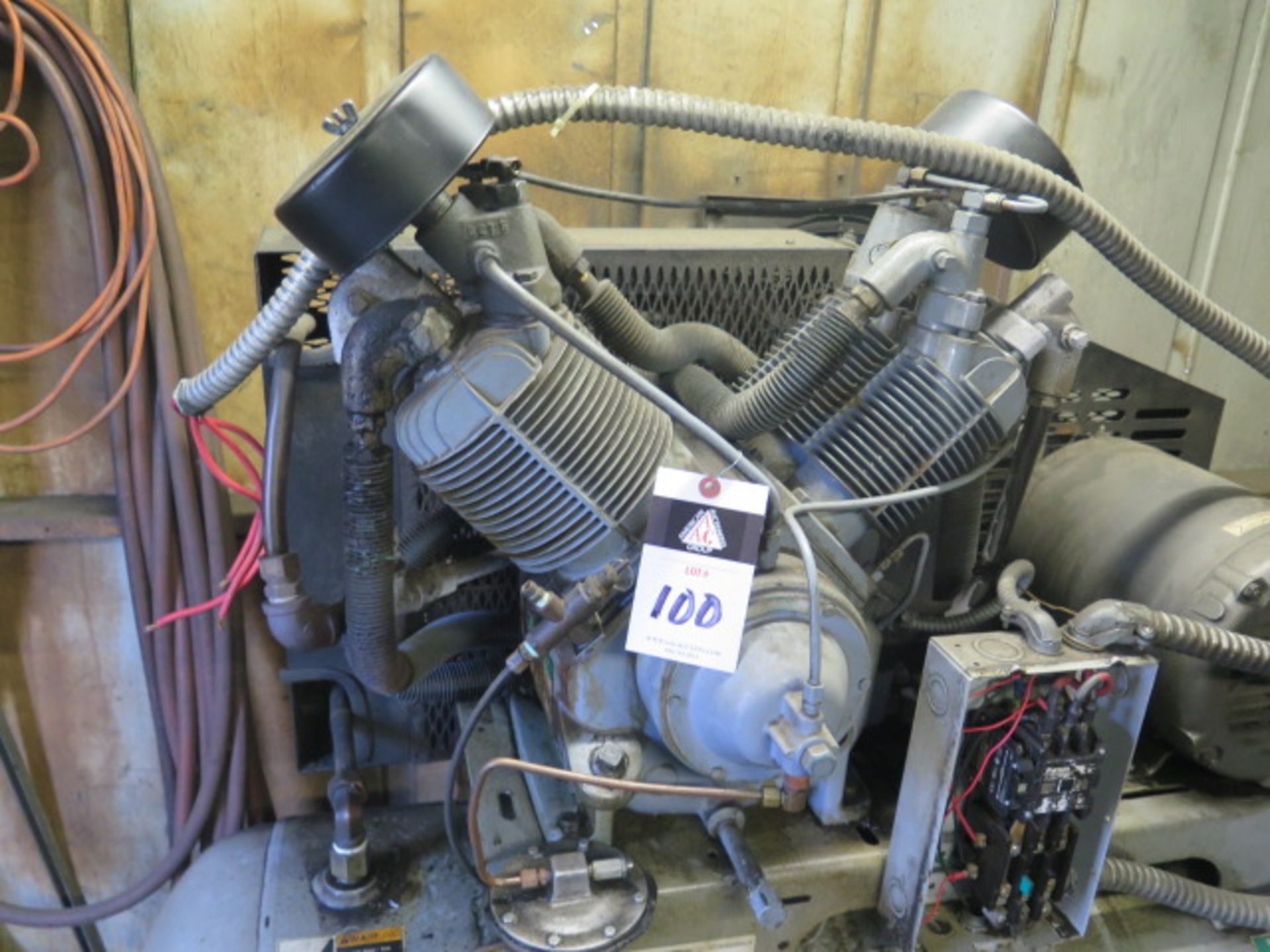 Gardner Denver HR10-12 10Hp Horizontal Air Compressor w/ 2-Stage Pump, 120 Gallon Tank, SOLD AS IS - Image 3 of 8