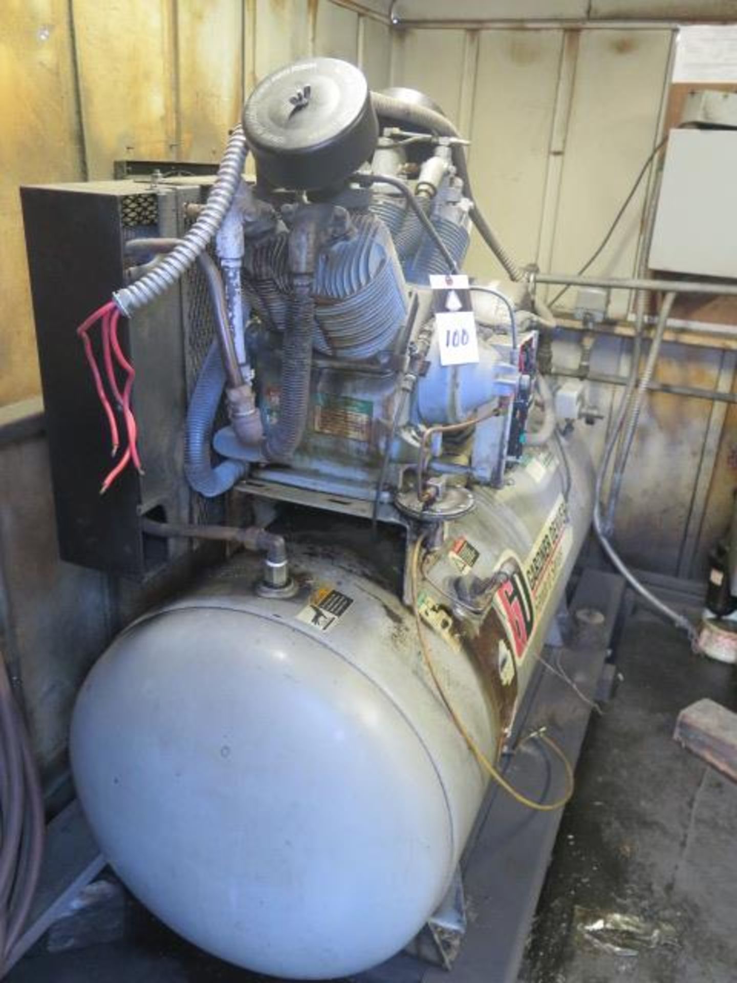 Gardner Denver HR10-12 10Hp Horizontal Air Compressor w/ 2-Stage Pump, 120 Gallon Tank, SOLD AS IS - Image 5 of 8