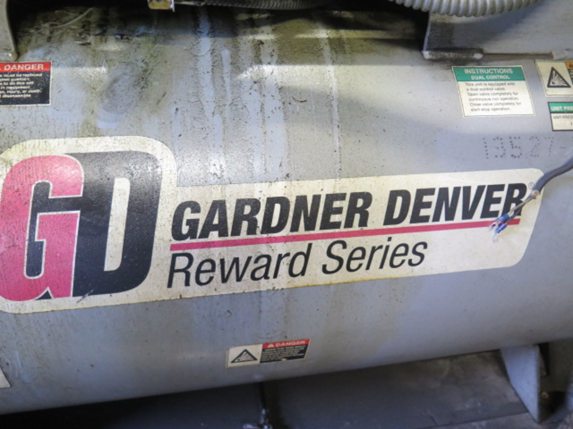 Gardner Denver HR10-12 10Hp Horizontal Air Compressor w/ 2-Stage Pump, 120 Gallon Tank, SOLD AS IS - Image 6 of 8