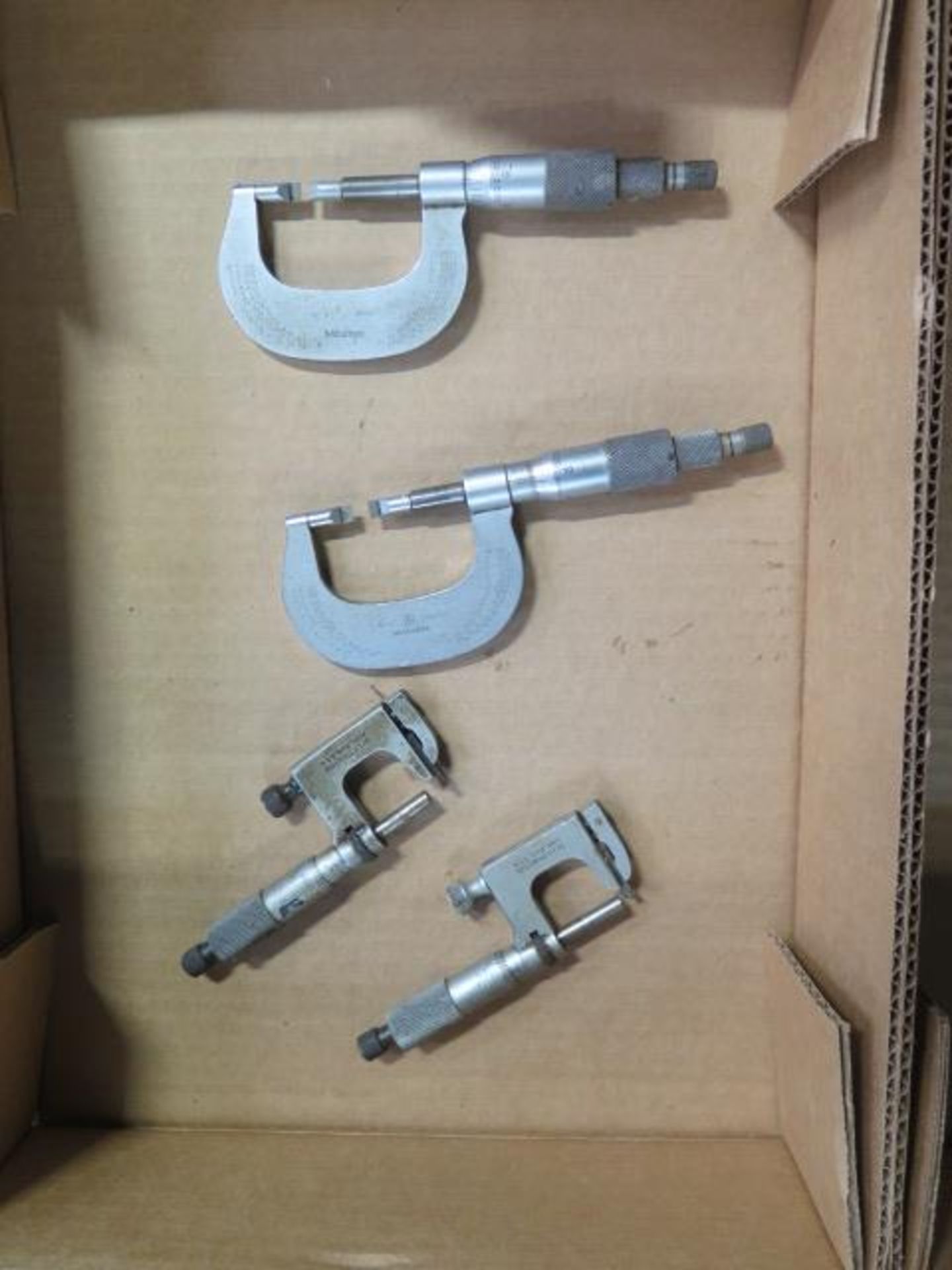 Mitutoyo 0-1" Blade Mics (2) and (2) Starrett 0-1" Anvil Mics (SOLD AS-IS - NO WARRANTY) - Image 2 of 4