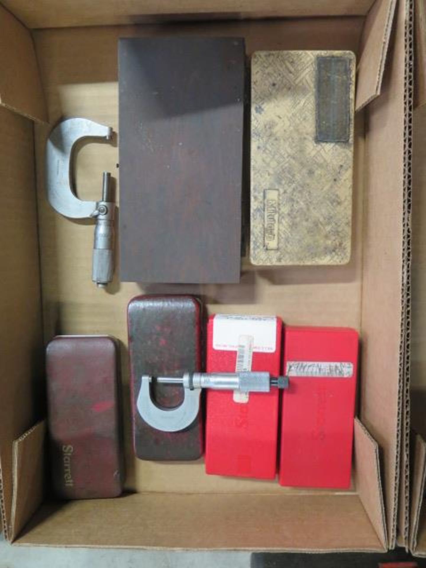 Mitutoyo and Starrett 0-1" and 1"-2" OD Mics (8) (SOLD AS-IS - NO WARRANTY) - Image 2 of 5