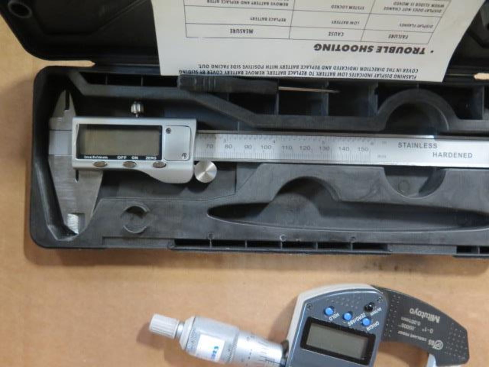 Mitutoyo 0-1" Digital OD Mic and Import 6" Digital Caliper (SOLD AS-IS - NO WARRANTY) - Image 4 of 4