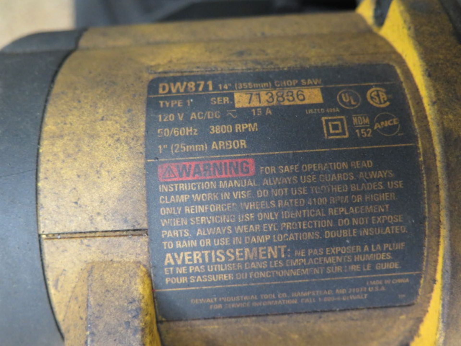 DeWalt Abrasive Cutoff Saw (SOLD AS-IS - NO WARRANTY) - Image 5 of 5