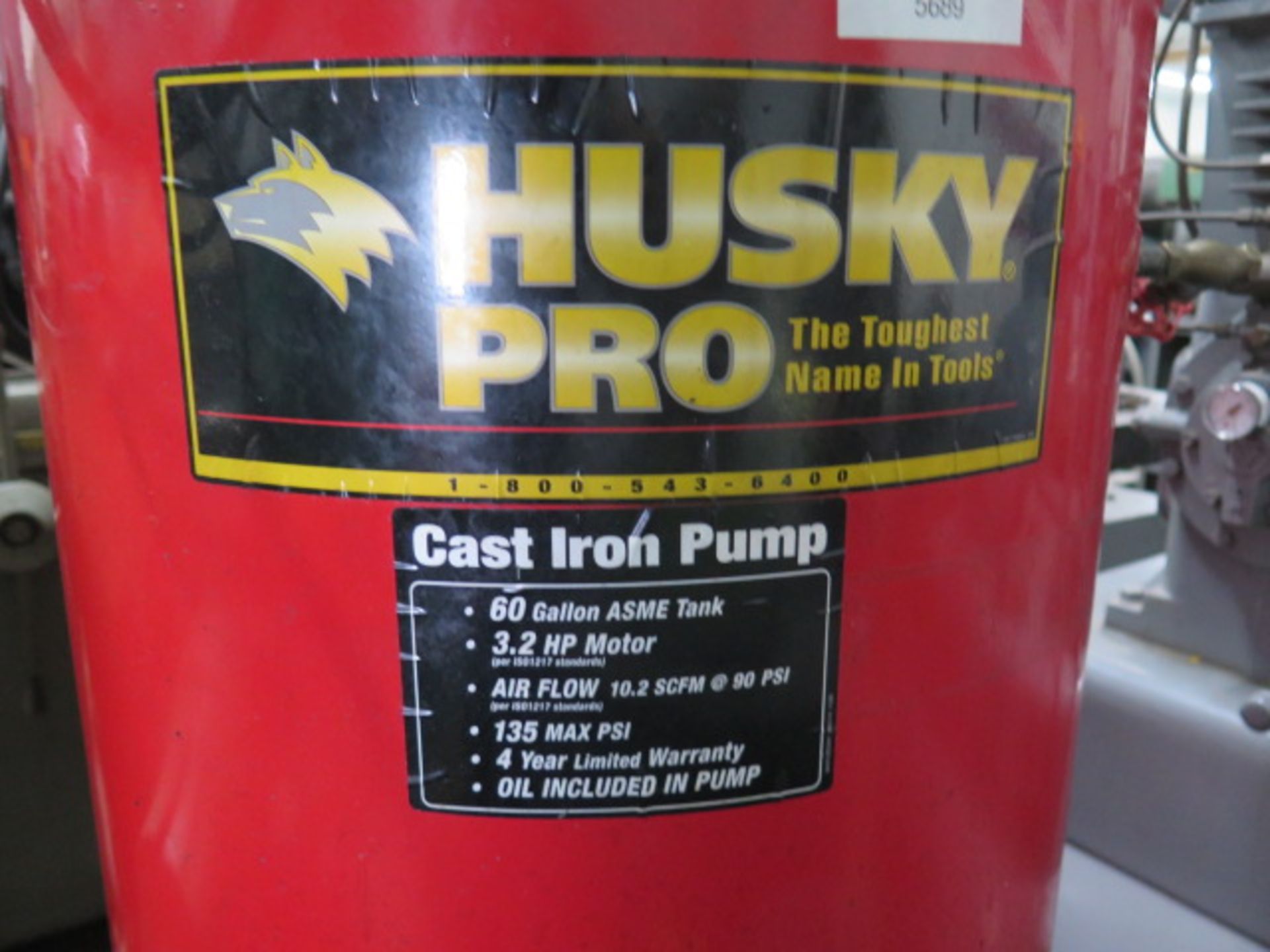 Husky Pro 3.2Hp Vertical Air Compressor w/ 60 Gallon TAnk (SOLD AS-IS - NO WARRANTY) - Image 4 of 4