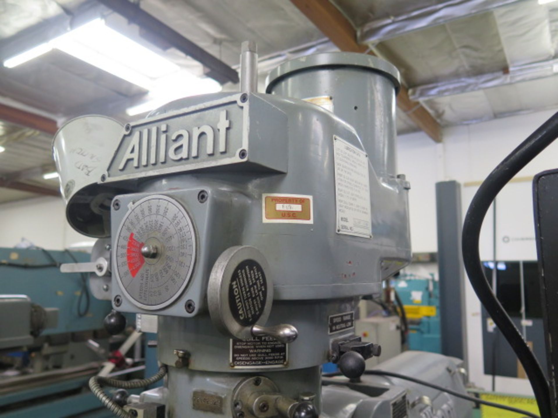 Aliant 2-Axis CNC Vertical Mill s/n 72042329 w/ Anilam 3000M CNC Controls, 2Hp Motor, 60-4500 Dial - Image 6 of 16