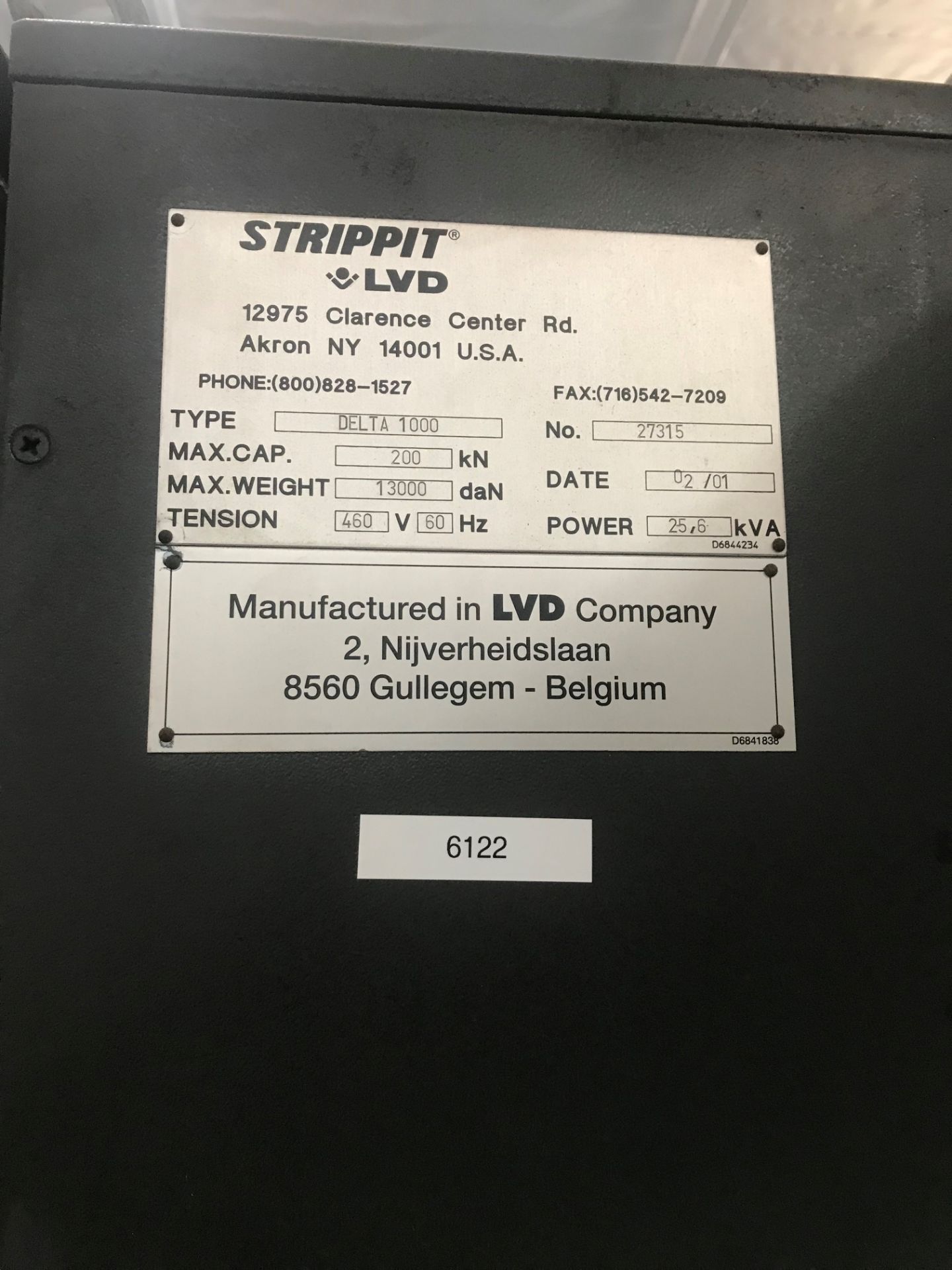 LVD Strippit Delta 1000 22-Ton CNC Turret Punch s/n 27315 w/ Fanuc Controls, 20-Station, SOLD AS IS - Image 9 of 9