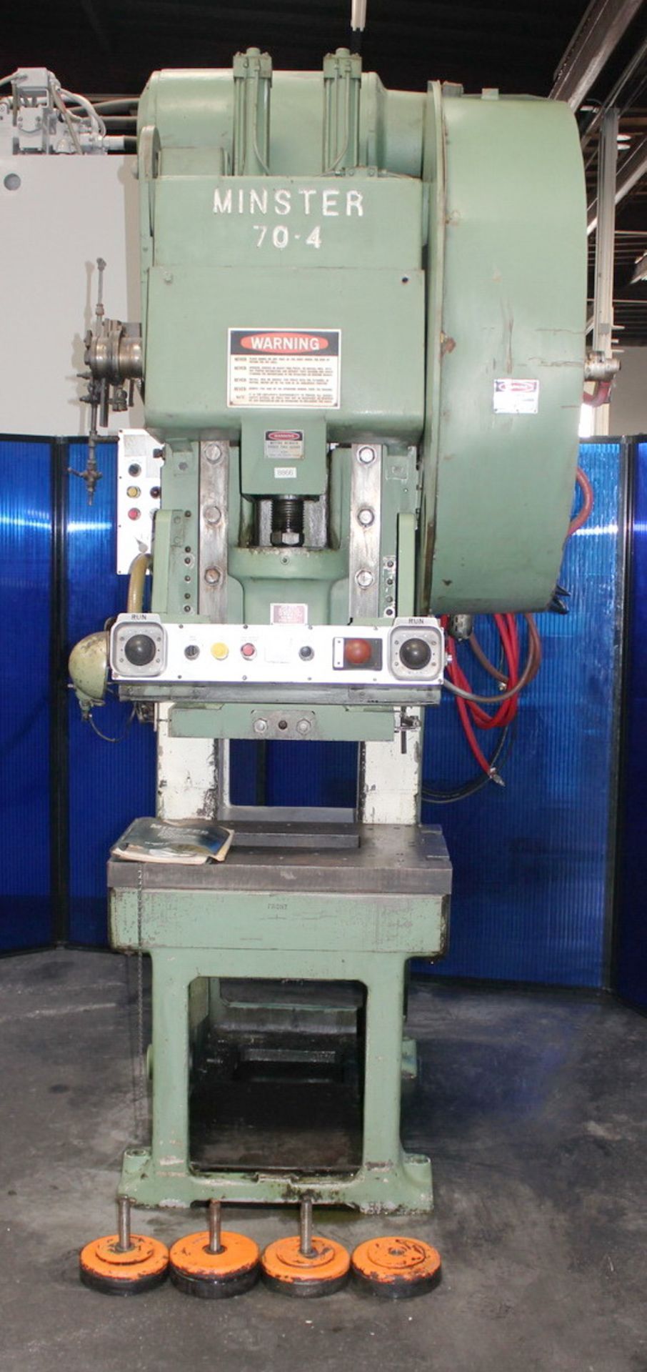 Minster 70-4 60 Ton Gap Frame Punch Press s/n 21611 w/ Minster Controls, Air Clutch, SOLD AS IS - Image 4 of 22