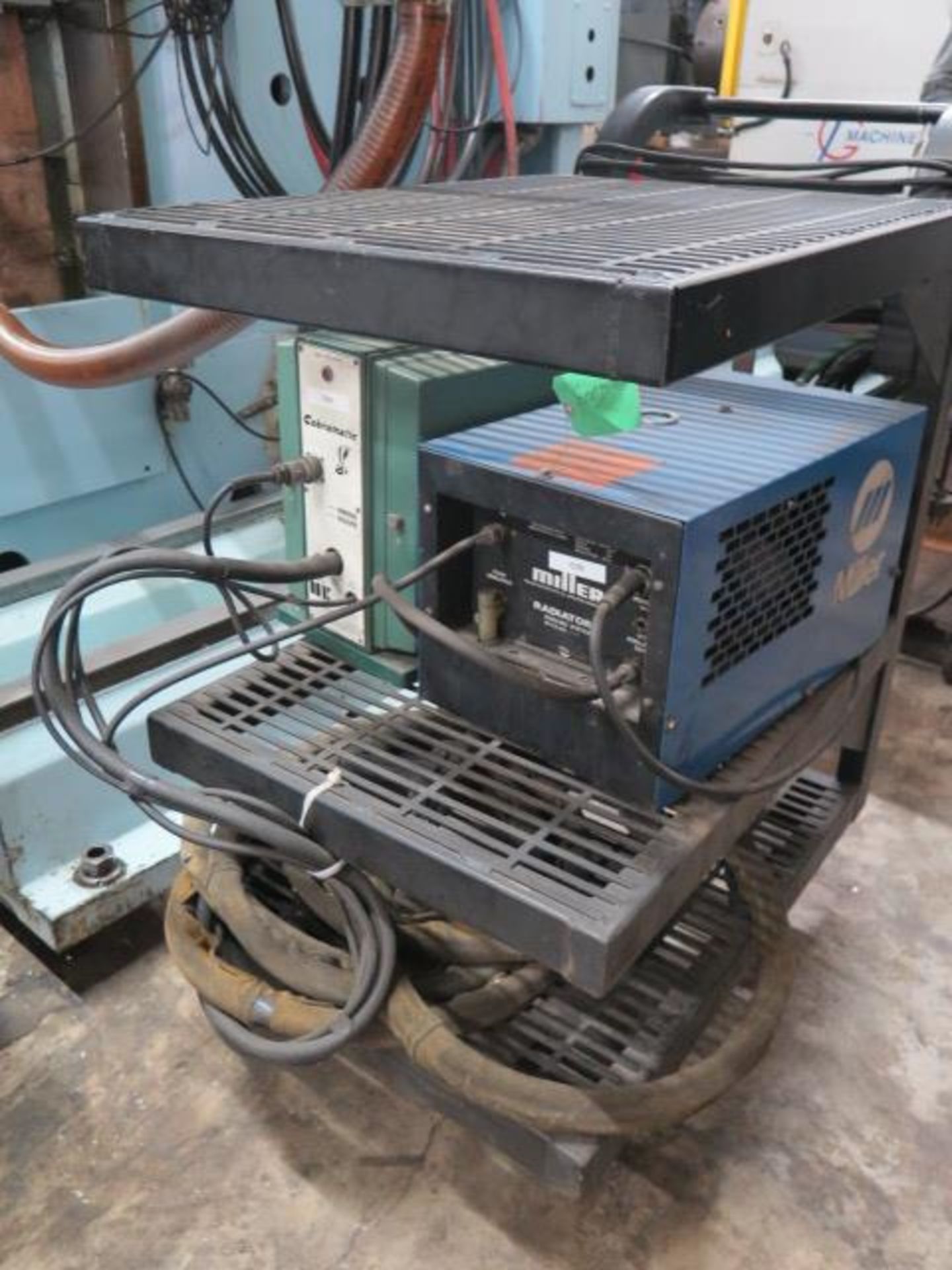 MK Cobramatic MIG Welder and Miller Radiator-1 Cooling Unit w/ Cart (SOLD AS-IS - NO WARRANTY)