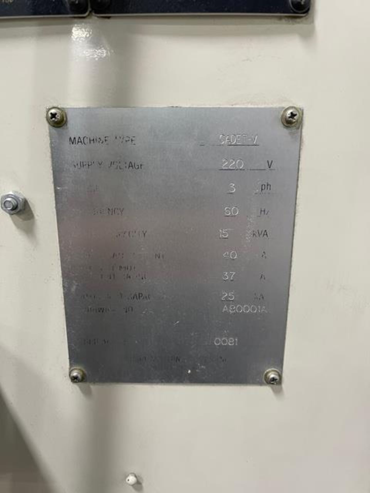 Okuma Cadet Mate 4020 CNC Vertical Machining Center s/m 0081 w/ Okuma OSP5020M Controls, SOLD AS IS - Image 4 of 5