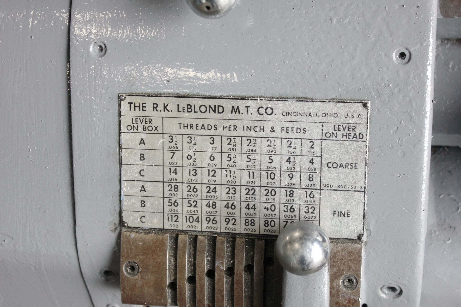 LeBlond Regal 2D17 17” x 54” Geared Head Lathe s/n 2D824 w/ 38-1500 RPM,Taper Attachment, SOLD AS IS - Image 10 of 15