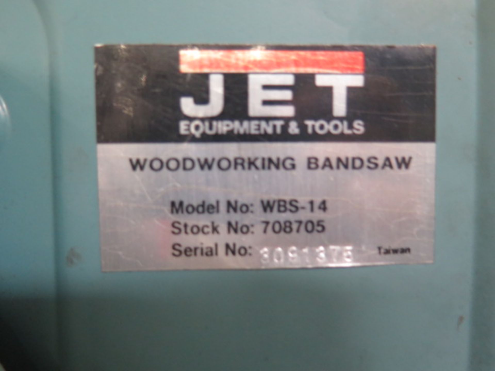 Jet 14" Vertical Band Saw s/n WBS-14 (SOLD AS-IS - NO WARRANTY) - Image 6 of 6