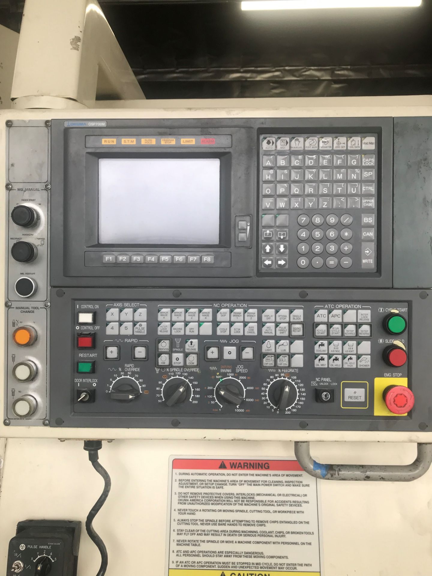 Okuma Cadet Mate 4020 CNC VMC s/m 0192 w/ Okuma OSP700M Controls, SOLD AS IS - Image 3 of 8