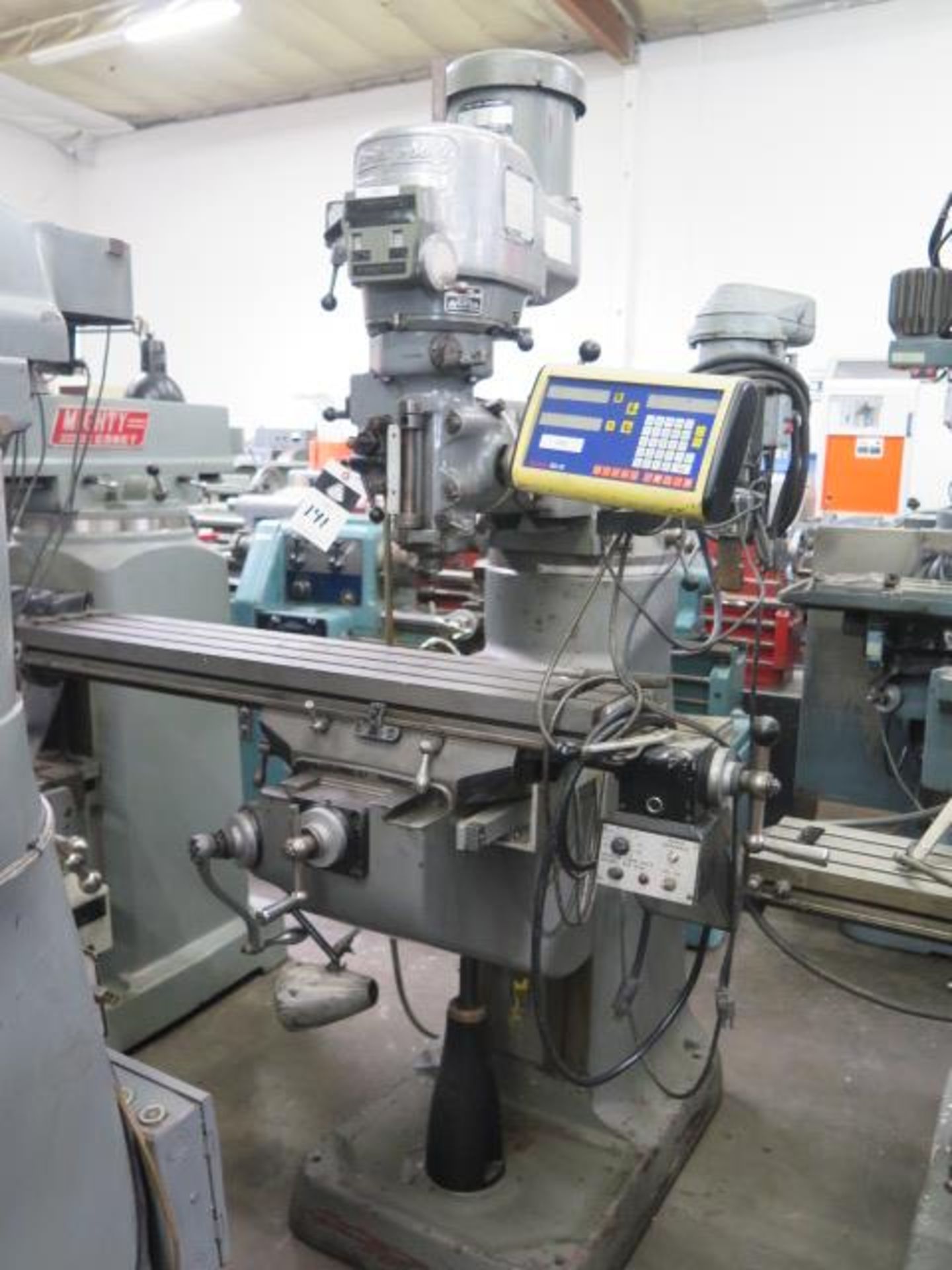 Bridgeport Vertical Mill s/n 260413 w/ Easson ES-10 Programmable DRO, 2Hp Motor, 60-4200 Dial Change