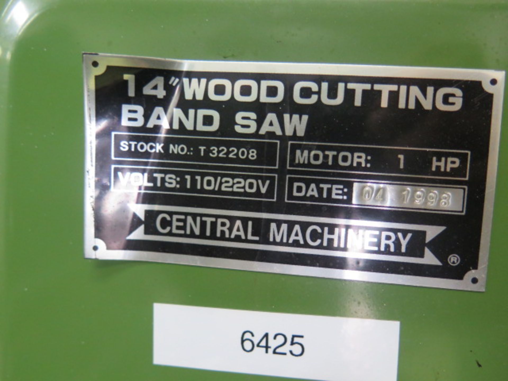 Central Machinery 14" Wood Cutting Vertical Band Saw w/ Stand (SOLD AS-IS - NO WARRANTY) - Image 5 of 5