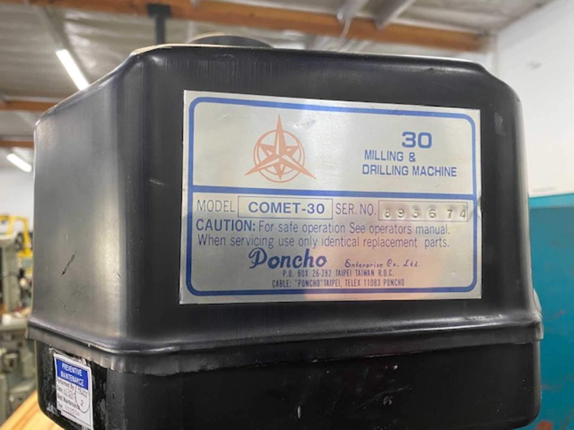 Poncho Comet 30 Mill Drill Benchtop Milling s/n 893674 (4th Axis Head Not Included), SOLD AS IS - Image 7 of 10