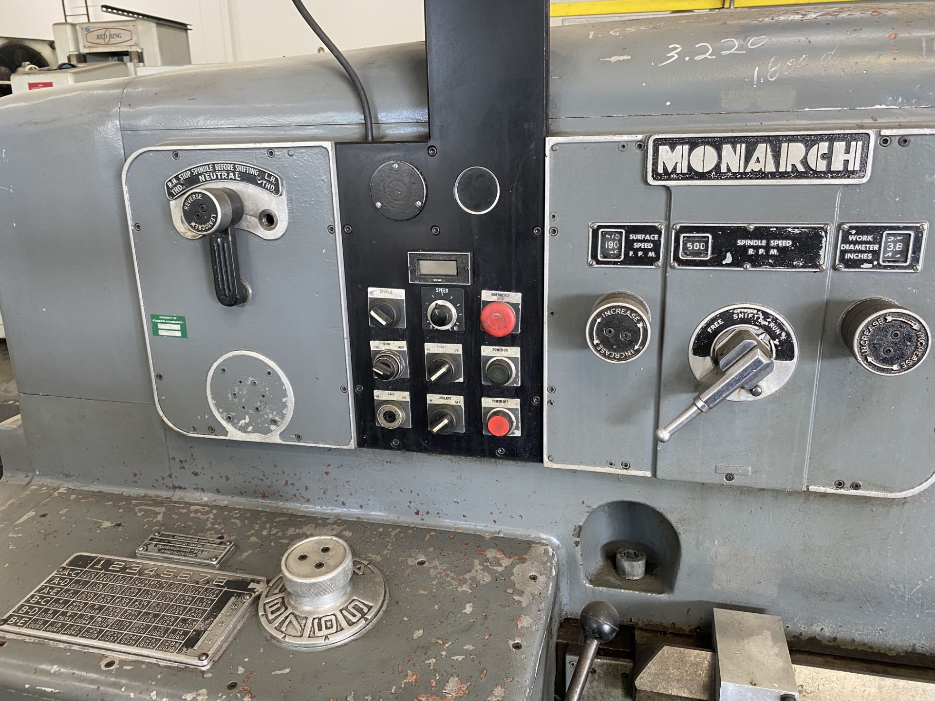 Monarch mdl. 80 32” x 72” Tracer Lathe s/n 45438-AT w/ Heidenhain DRO, Dial Change RPM, SOLD AS IS - Image 3 of 10