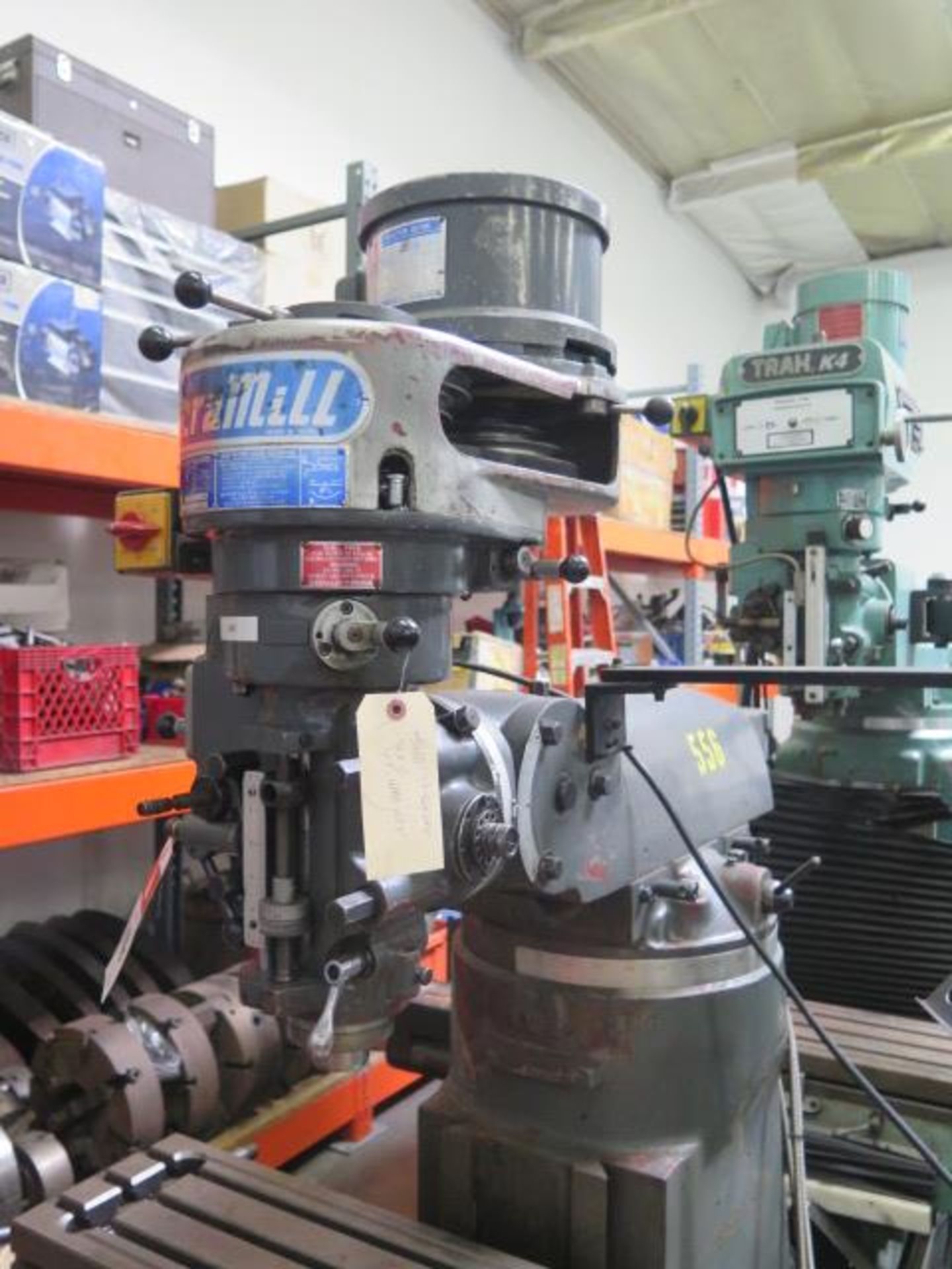 Acra Mill Vertical Mill s/n 504689 w/ Mitutoyo KS Counter Programmable DRO, 2Hp Motor, 80-5440 - Image 5 of 12