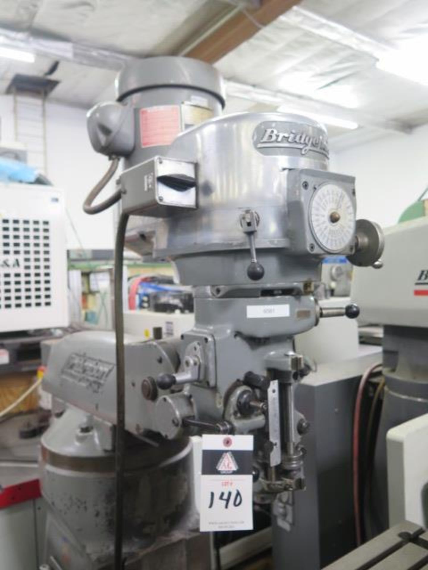 Bridgeport Vertical Mill w/ 1.5Hp Motor, 60-4200 Dial Chcnge RPM, Chrome Ways, 9" x 42" Table ( - Image 3 of 10