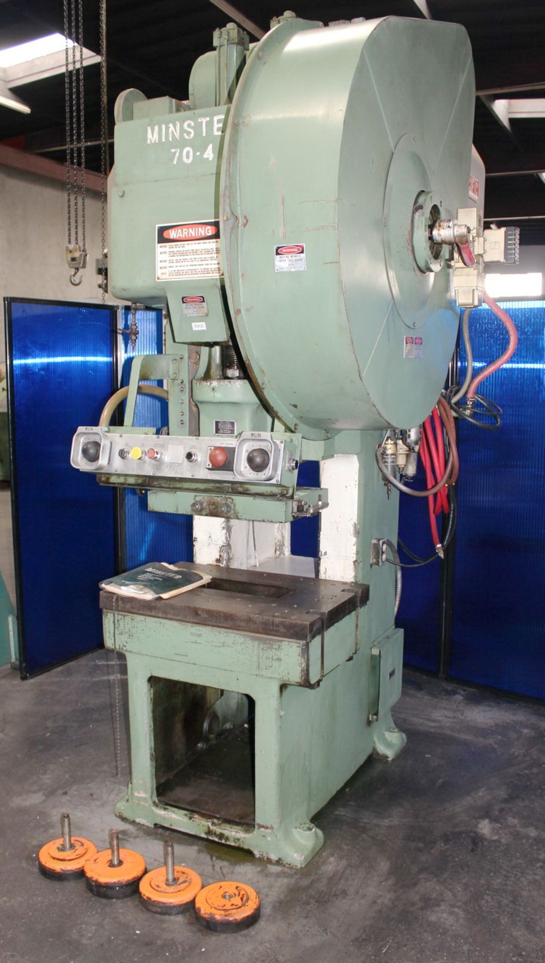 Minster 70-4 60 Ton Gap Frame Punch Press s/n 21611 w/ Minster Controls, Air Clutch, SOLD AS IS