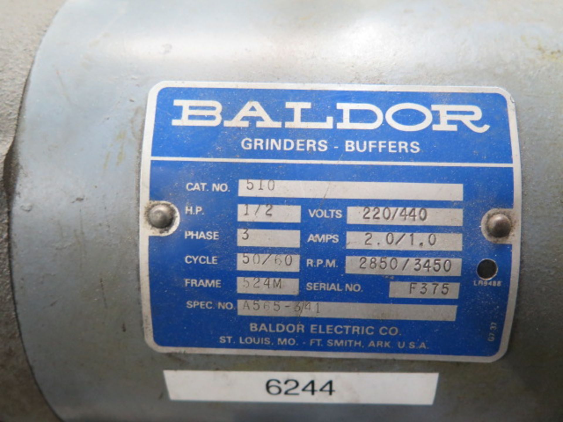 Baldor Pedestal Carbide Tool Grinder (SOLD AS-IS - NO WARRANTY) - Image 6 of 6