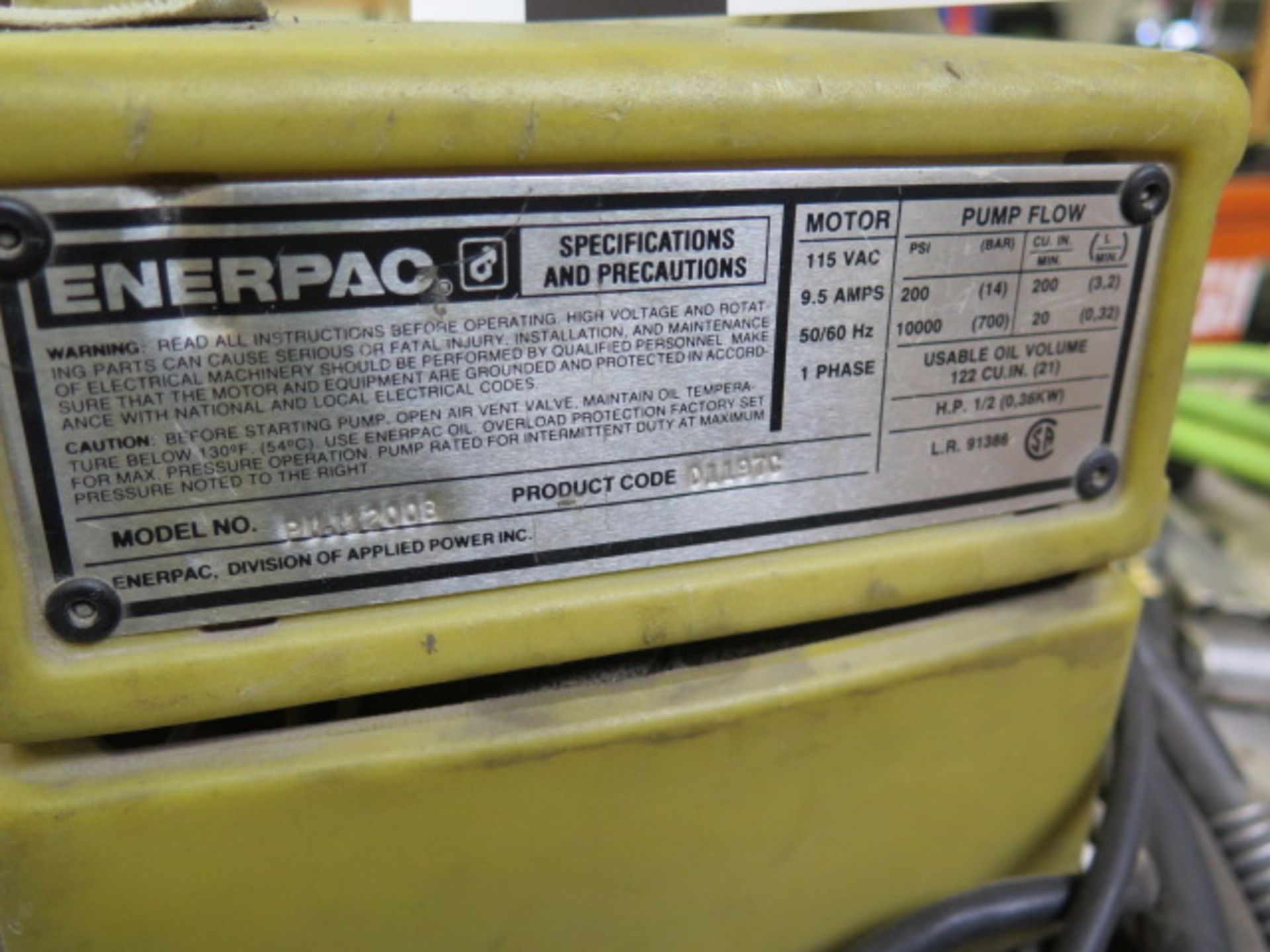 Enerpac mdl. PUJ1200B Electric Hudraulic Pump (SOLD AS-IS - NO WARRANTY) - Image 4 of 4