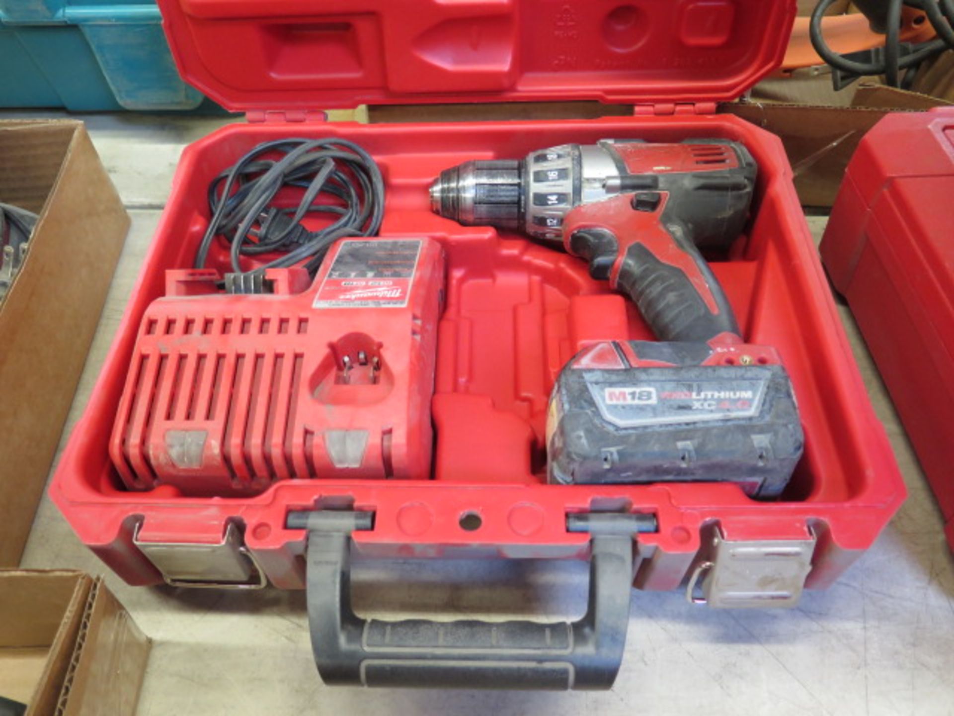 Milwaukee 18Volt Drill Kits (2) w/ Chargers (SOLD AS-IS - NO WARRANTY) - Image 4 of 5