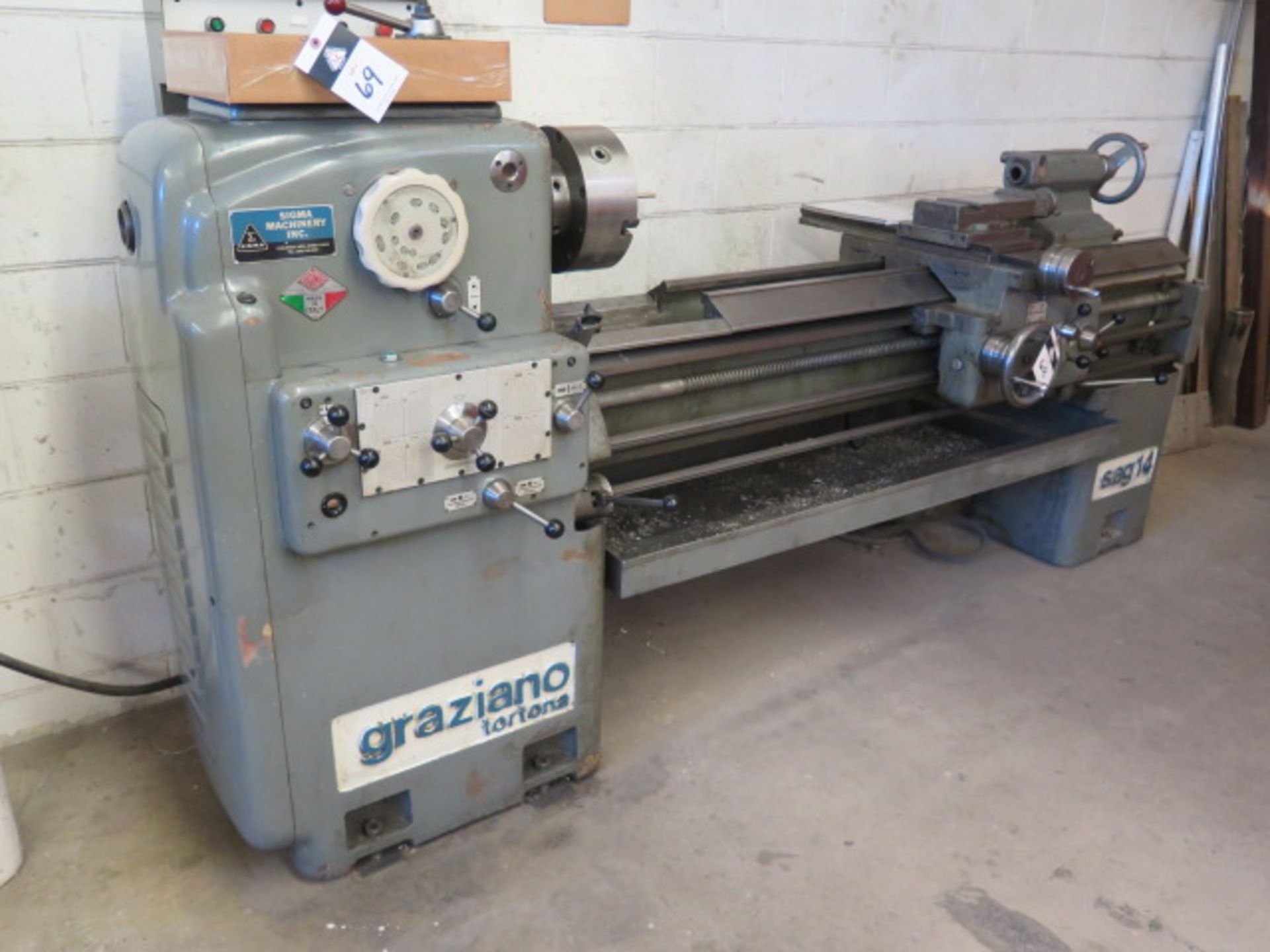 Graziano Tortona SAG 14 15" x 58" Geared Head Lathe s/n 128859 w/ 40-1500 RPM, Inch/mm, SOLD AS IS - Image 2 of 18