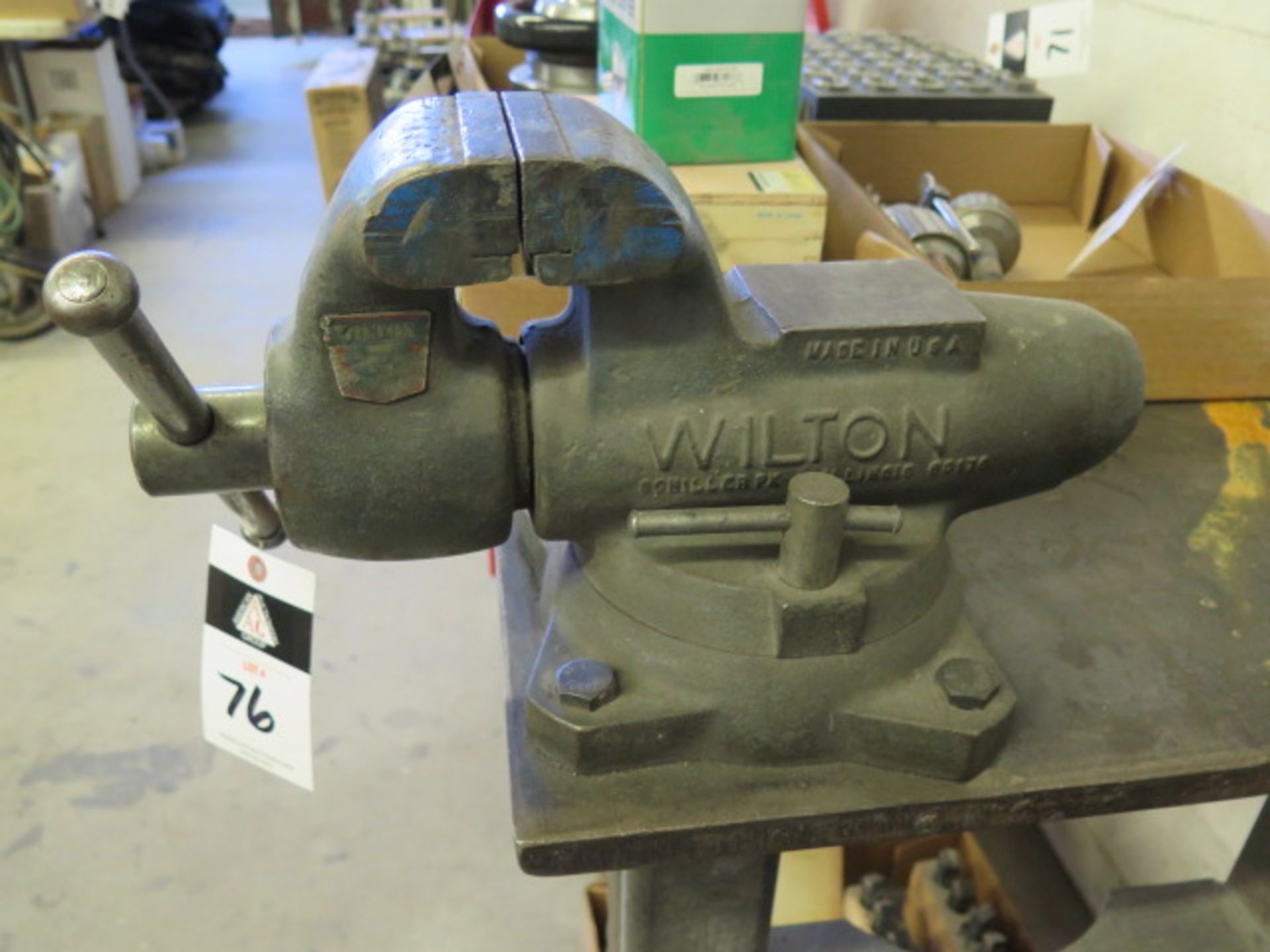 23" x 48" x 1" Rolling Steel Table w/ Wilton 4" Bench Vise and Dayton 2" Belt Sander/Grinder (SOLD - Image 5 of 9