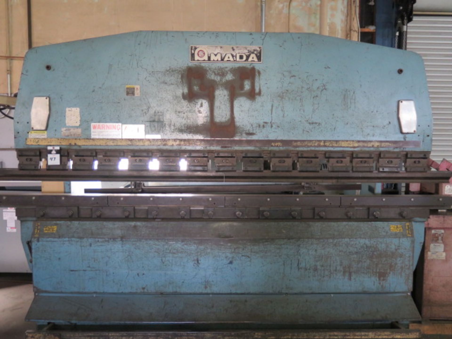 Amada RG-100 100 Ton x 10’ CNC Press Brake, w/ Amada Auto-Backgauge Controls, 118” Bed, SOLD AS IS