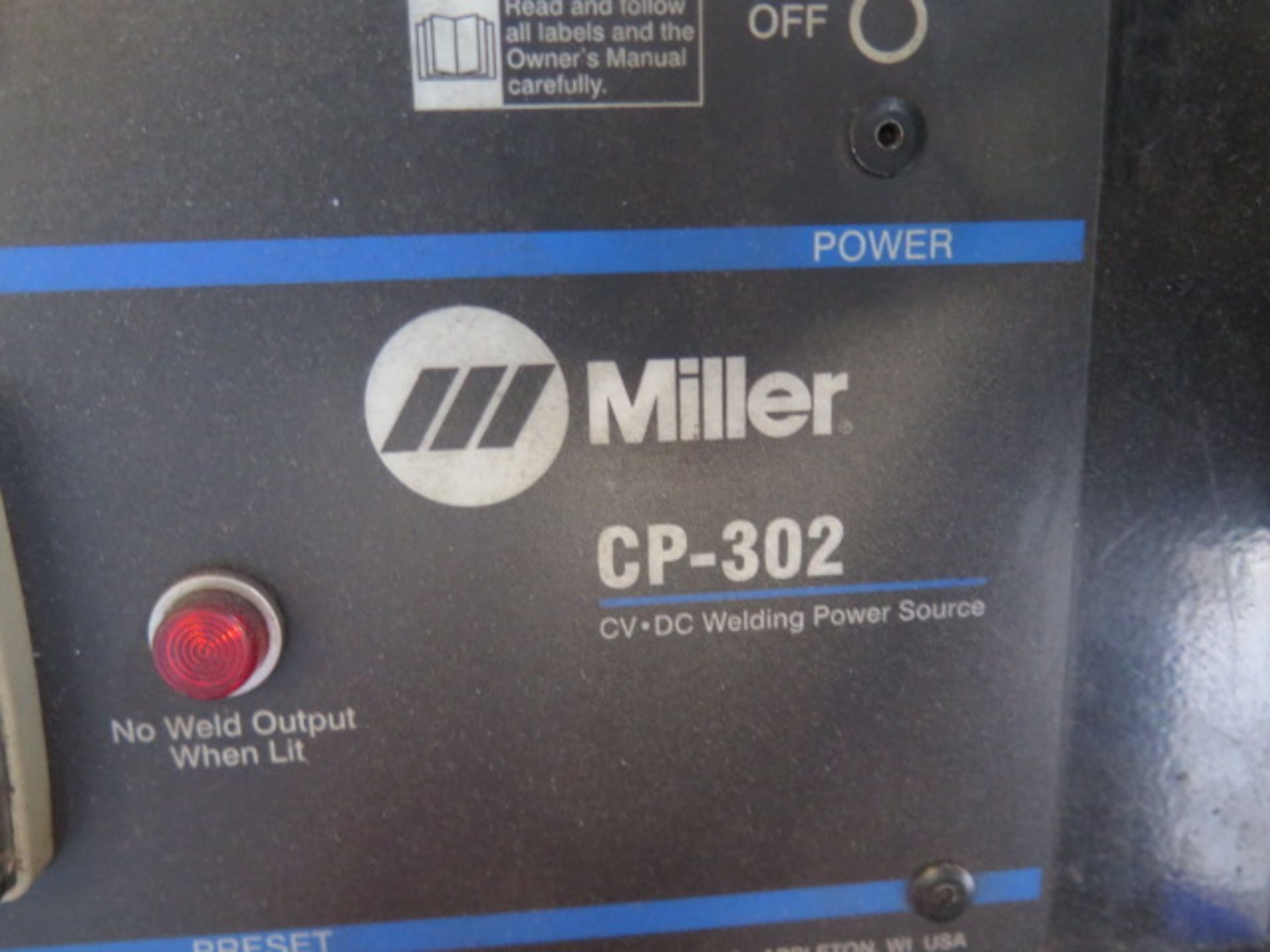 Miller CP-302 CV-DC Arc Welding Power Source s/n MF442078V w/ Miller 22A Wire Feeder SOLD AS-IS - Image 7 of 7