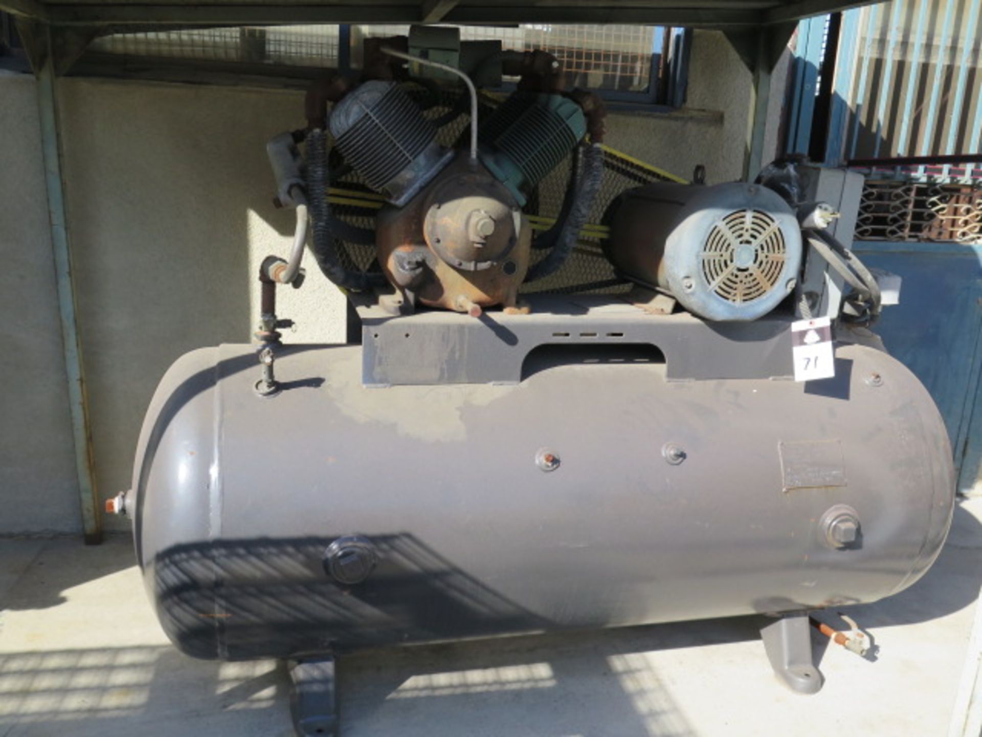 10Hp Horizontal Air Compressor w/ 2-Stage Pump, 120 Gallon Tank, SOLD AS IS