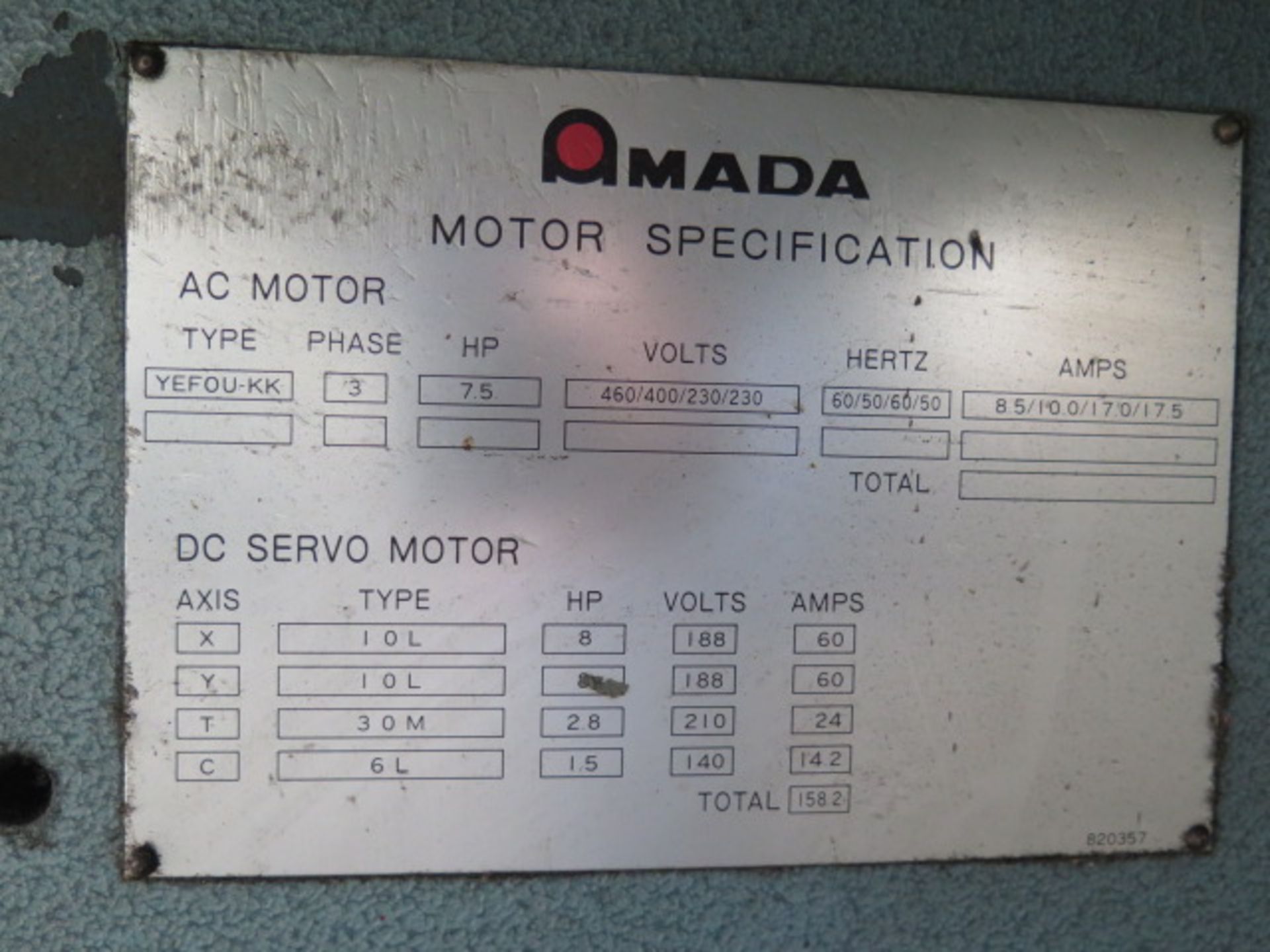 Amada COMA 50-60-72 50 Ton 44-Station CNC Turret Punch Press, w/ Amada-Fanuc-C Controls,, SOLD AS IS - Image 14 of 15