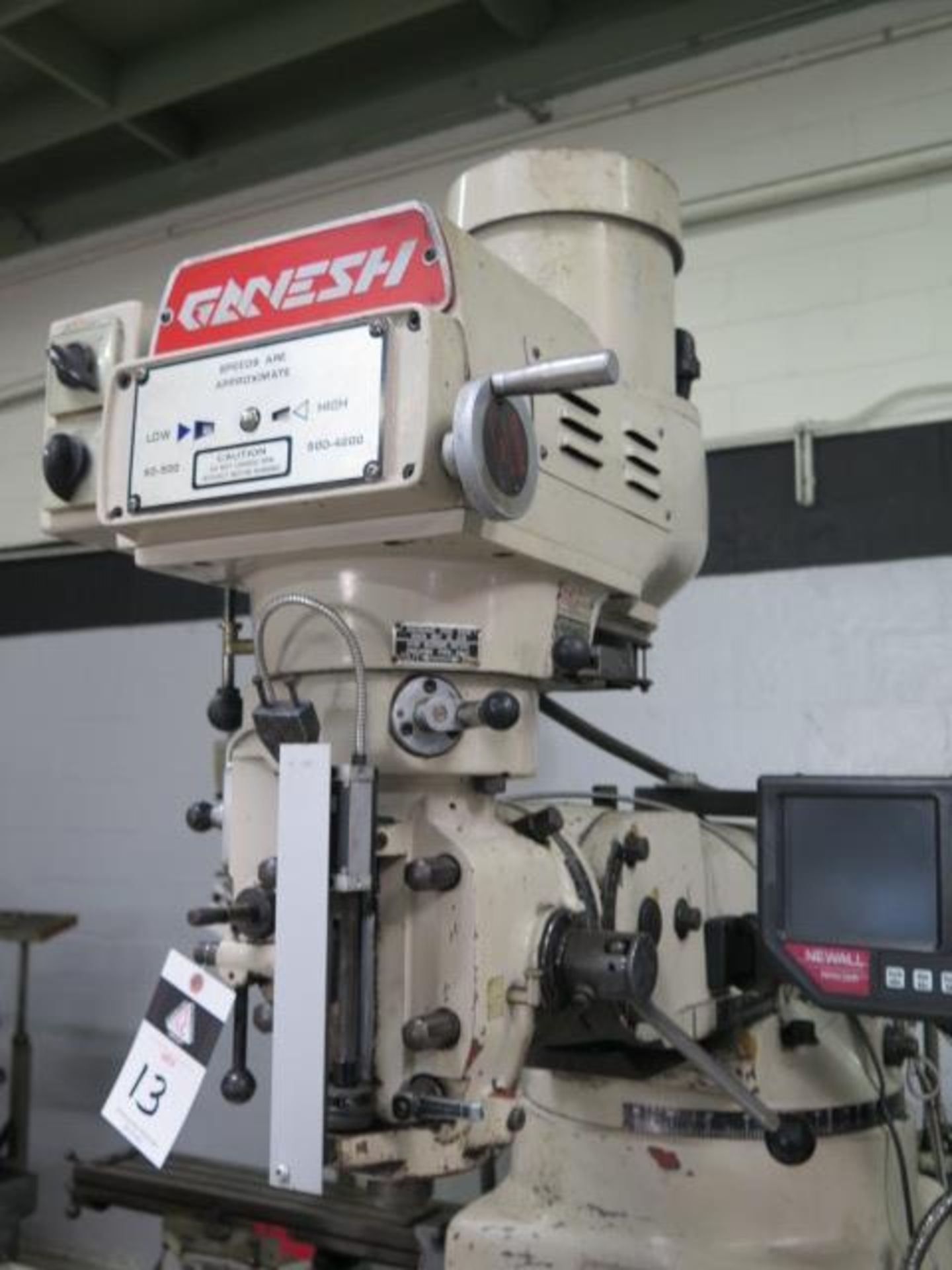 2000 Ganesh GMV-3 Vertical Mill s/n 11527 w/ Newall NMS300 3-Axis Programmable DRO, 3Hp, SOLD AS IS - Image 7 of 14