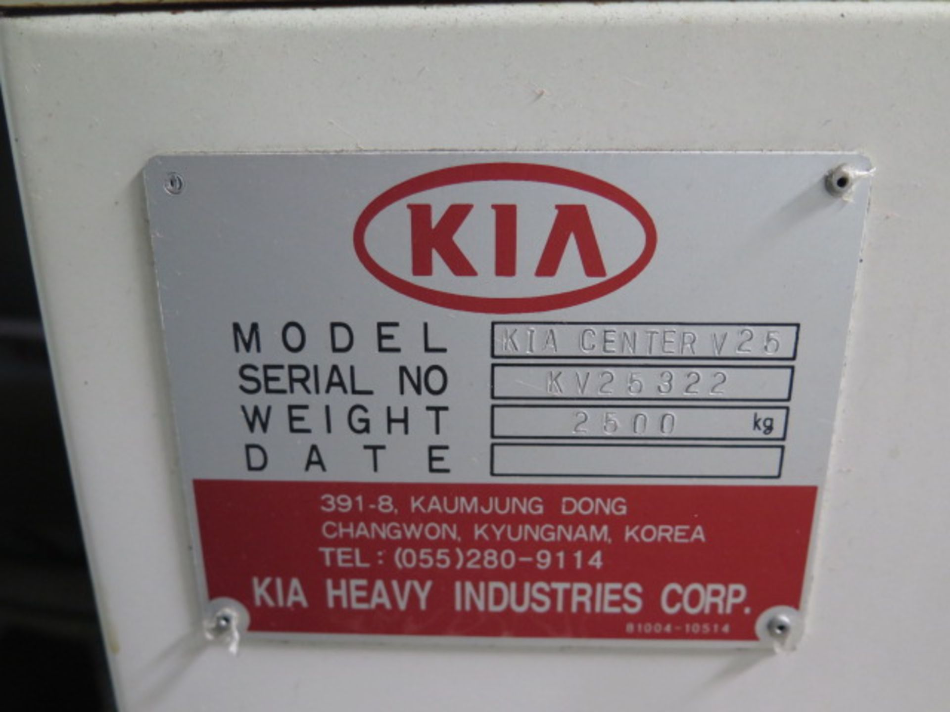 Kia KIA Center V25P 2-Pallet CNC VMC s/n KV25322 w/ Fanuc Series 0i-M, SOLD AS IS - Image 16 of 18