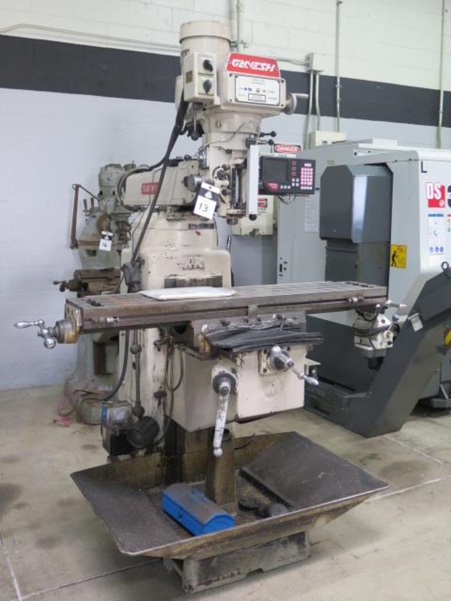 2000 Ganesh GMV-3 Vertical Mill s/n 11527 w/ Newall NMS300 3-Axis Programmable DRO, 3Hp, SOLD AS IS - Image 2 of 14