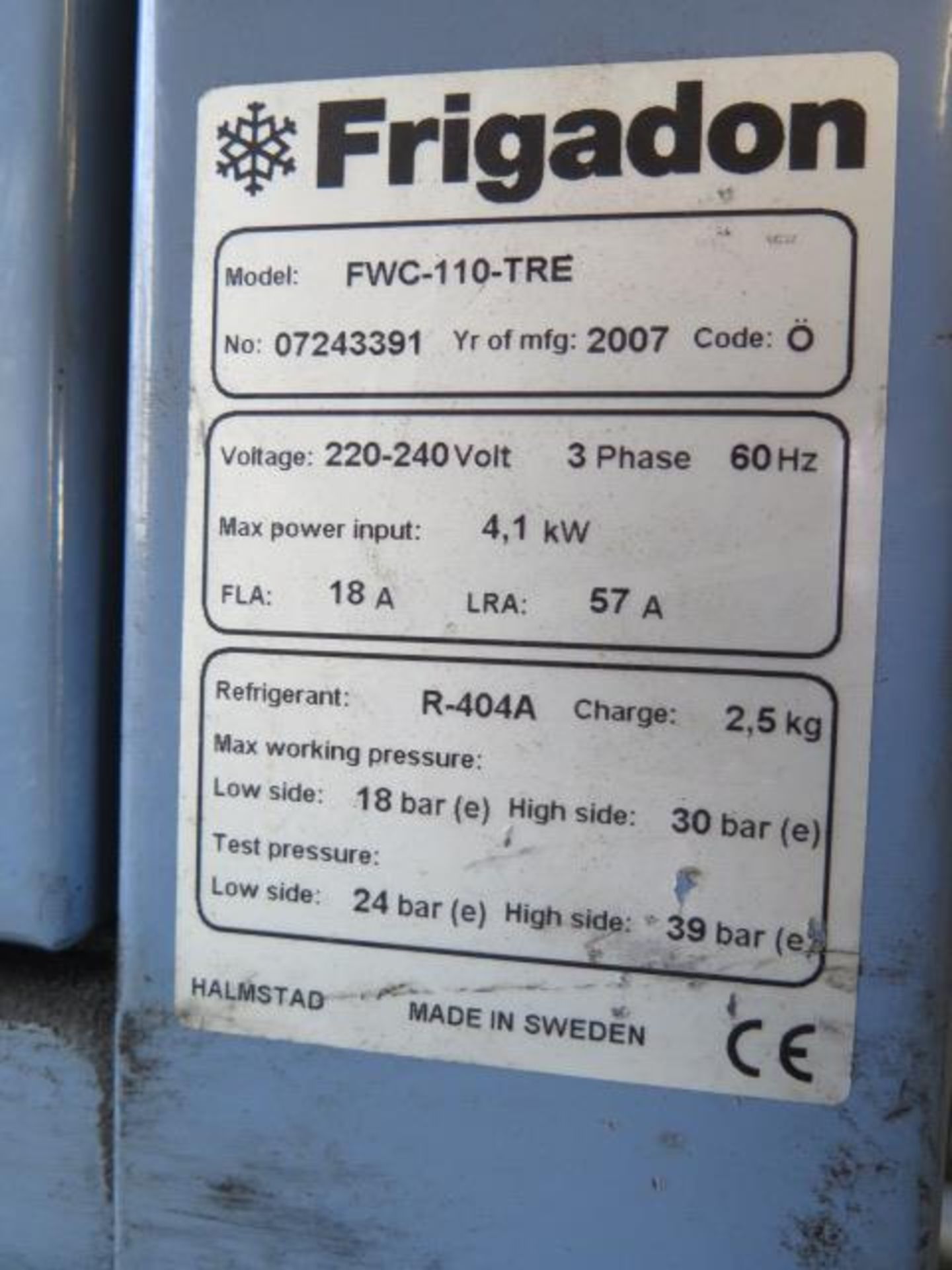 2007 Frigadon FWC-110-TRE Transor Filter System s/n 07243391 (Refrigeration and Micron, SOLD AS IS - Image 8 of 8