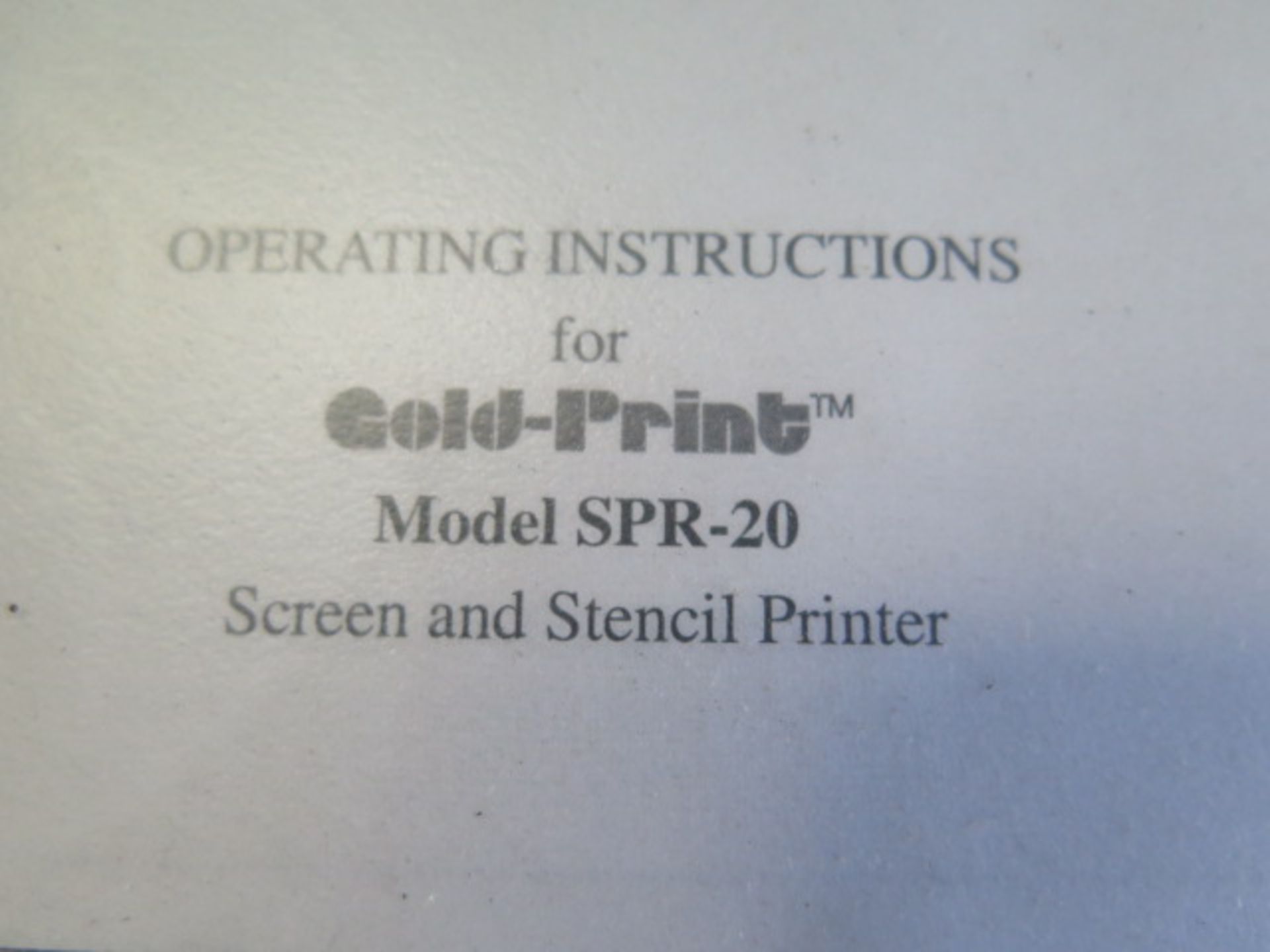 DDM Novastar "Gold Print" mdl. SPR-20 Screen and Stencil Printers (3) (SOLD AS-IS - NO WARRANTY) - Image 4 of 8