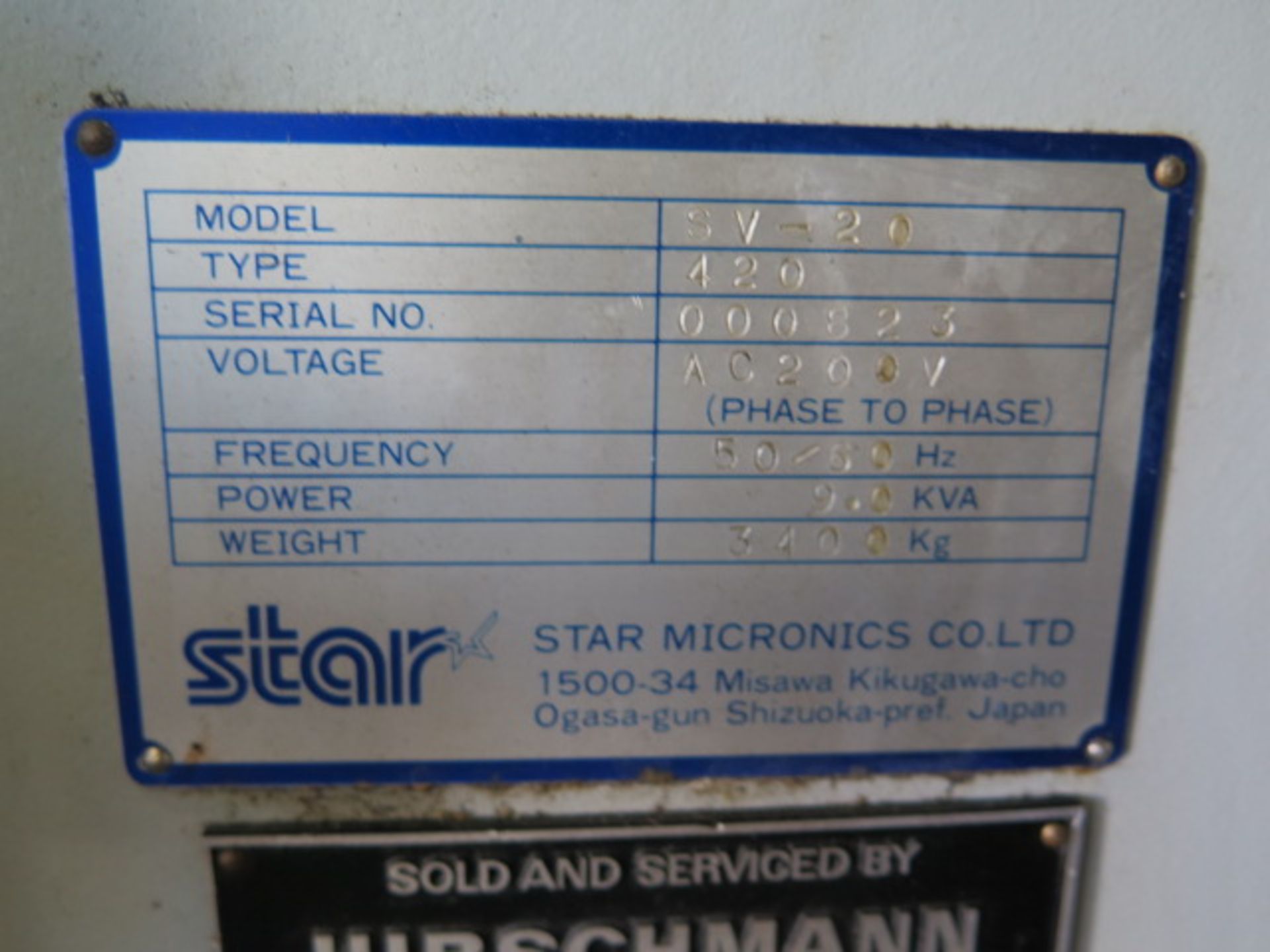 Star SV-20 CNC Swiss Type Automatic Lathe s/n 000823 w/ Fanuc Controls, Sub-Spindle, SOLD AS IS - Image 19 of 25