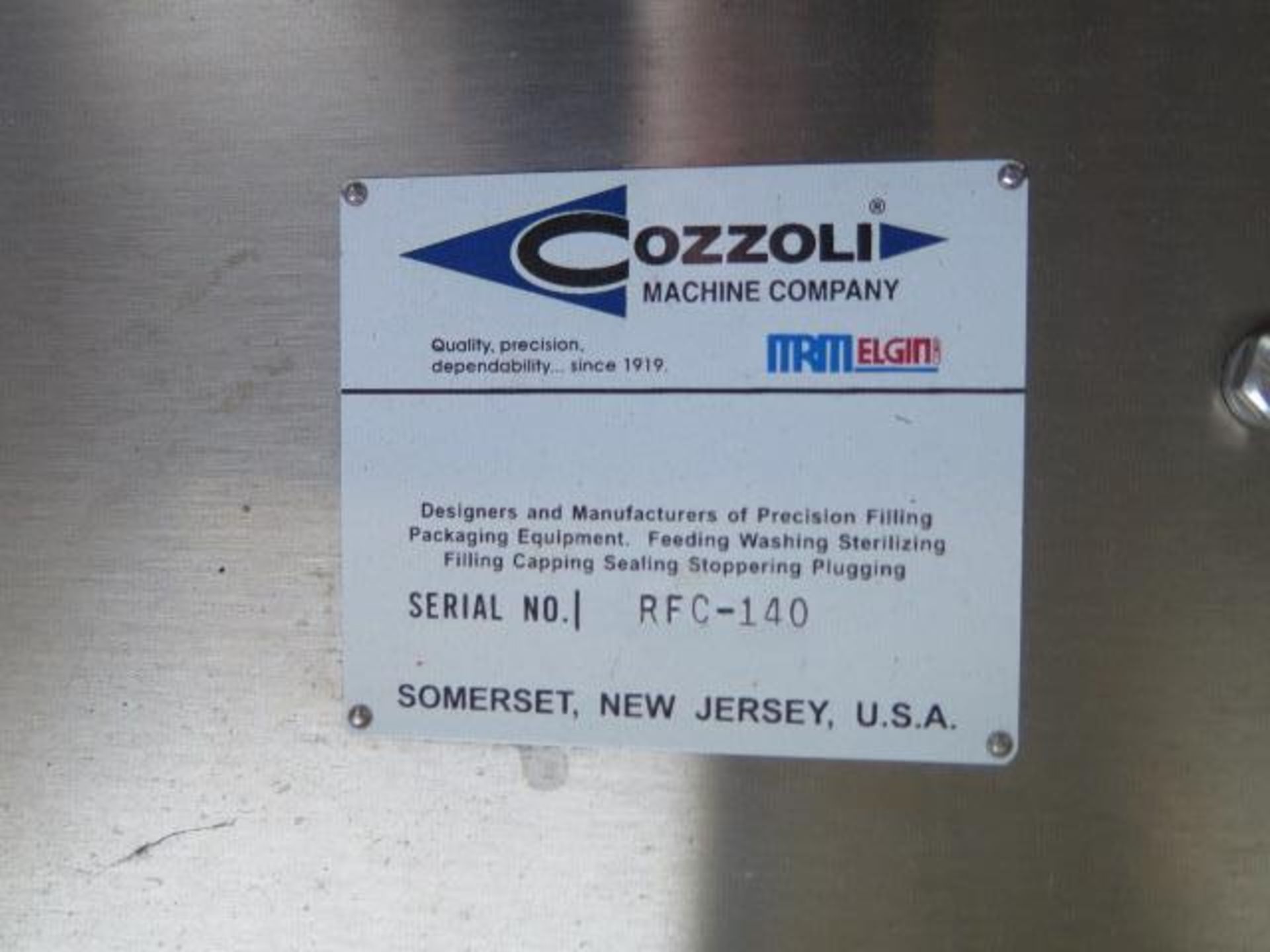 2015 COZOLLI RFC-140 Liquid Filling Line, Rated 12-120ML, Labeling Station to Monobloc, SOLD AS IS - Image 18 of 38