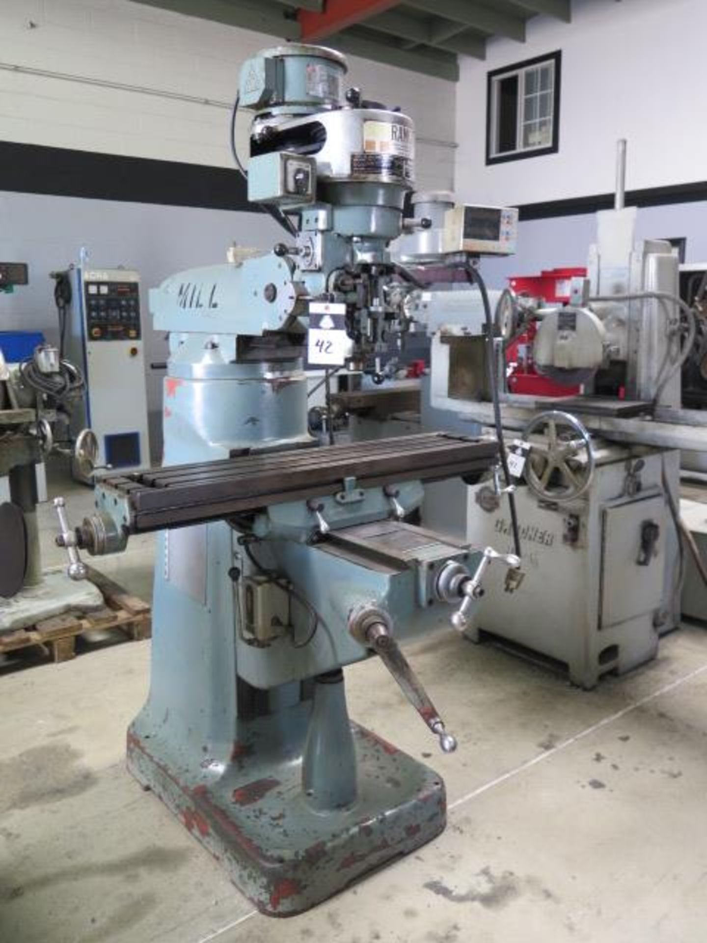 Ramco Vertical Mill s/n 811148 w/ Mitutoyo DRO, 2Hp Motor, 80-2720 RPM, 9" x 42" Table (SOLD AS-IS - - Image 2 of 14