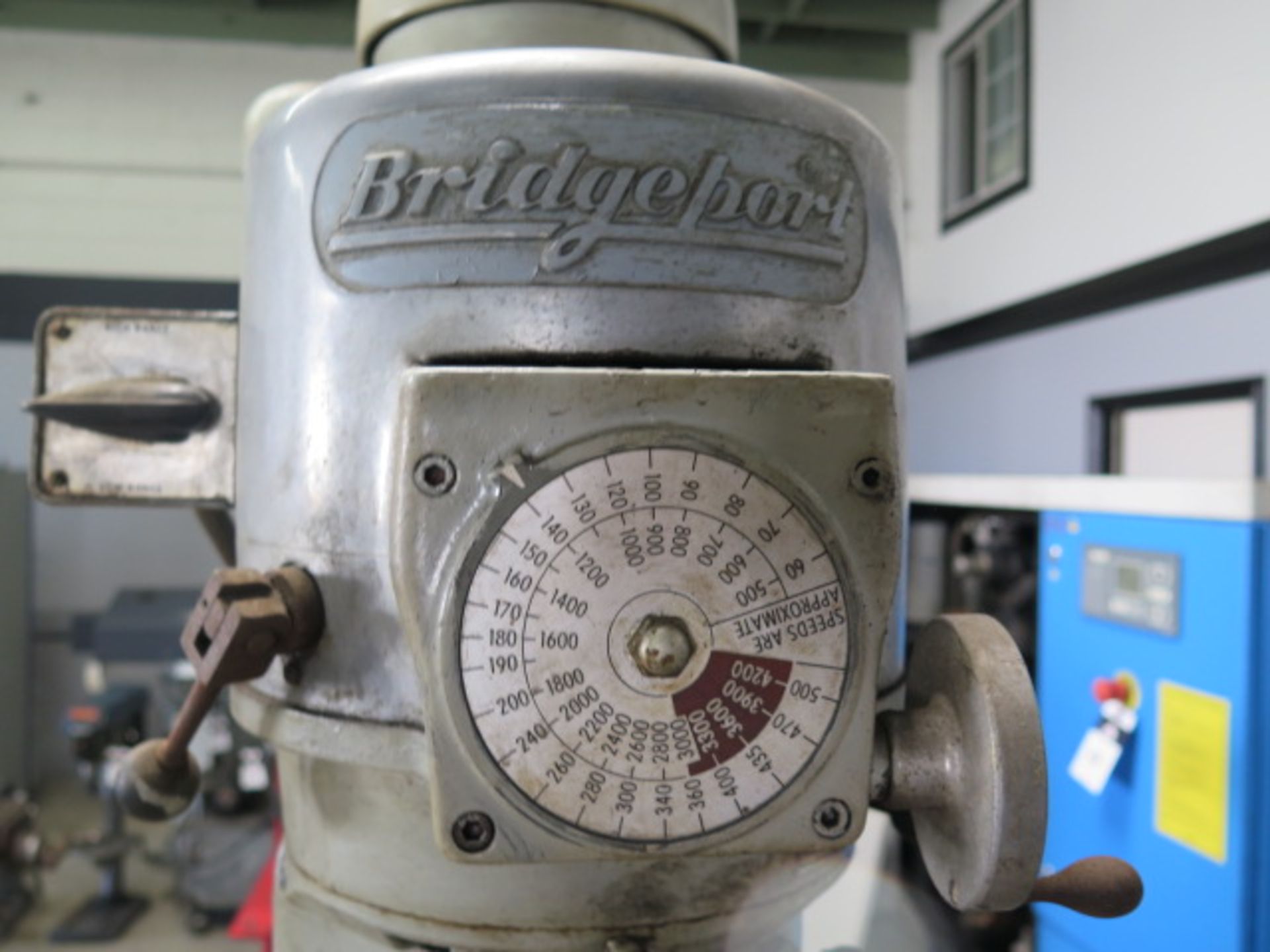 Bridgeport Vertical Mill w/ 1.5Hp Motor, 60-4200 Dial RPM, Chrome Ways, 9” x 42” Table, SOLD AS IS - Image 3 of 10