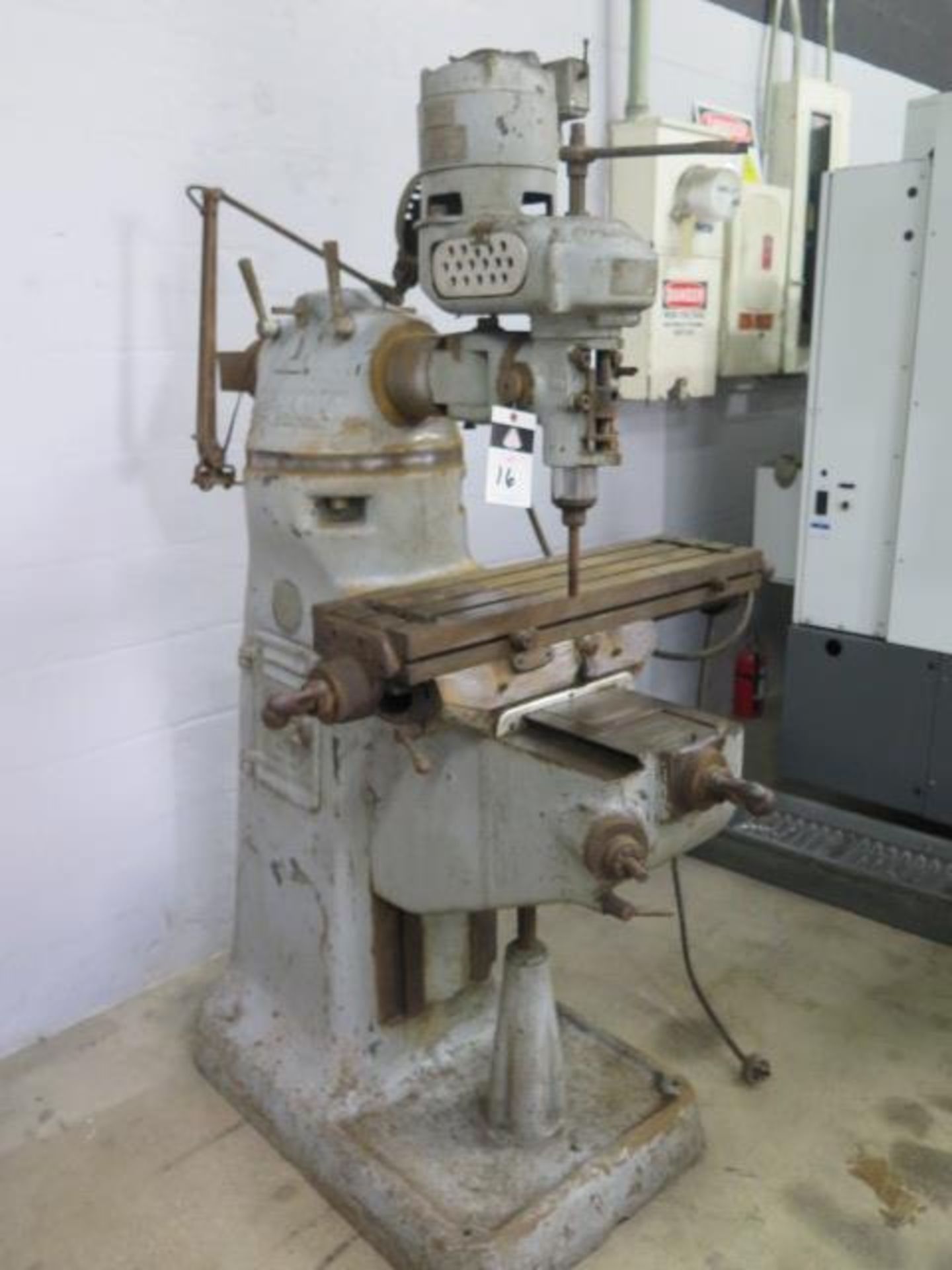 Bridgeport M-Head Cylindrical Ram Vertical Mill w/ 6-Speeds, 9” x 32” Table (SOLD AS-IS - NO - Image 2 of 10