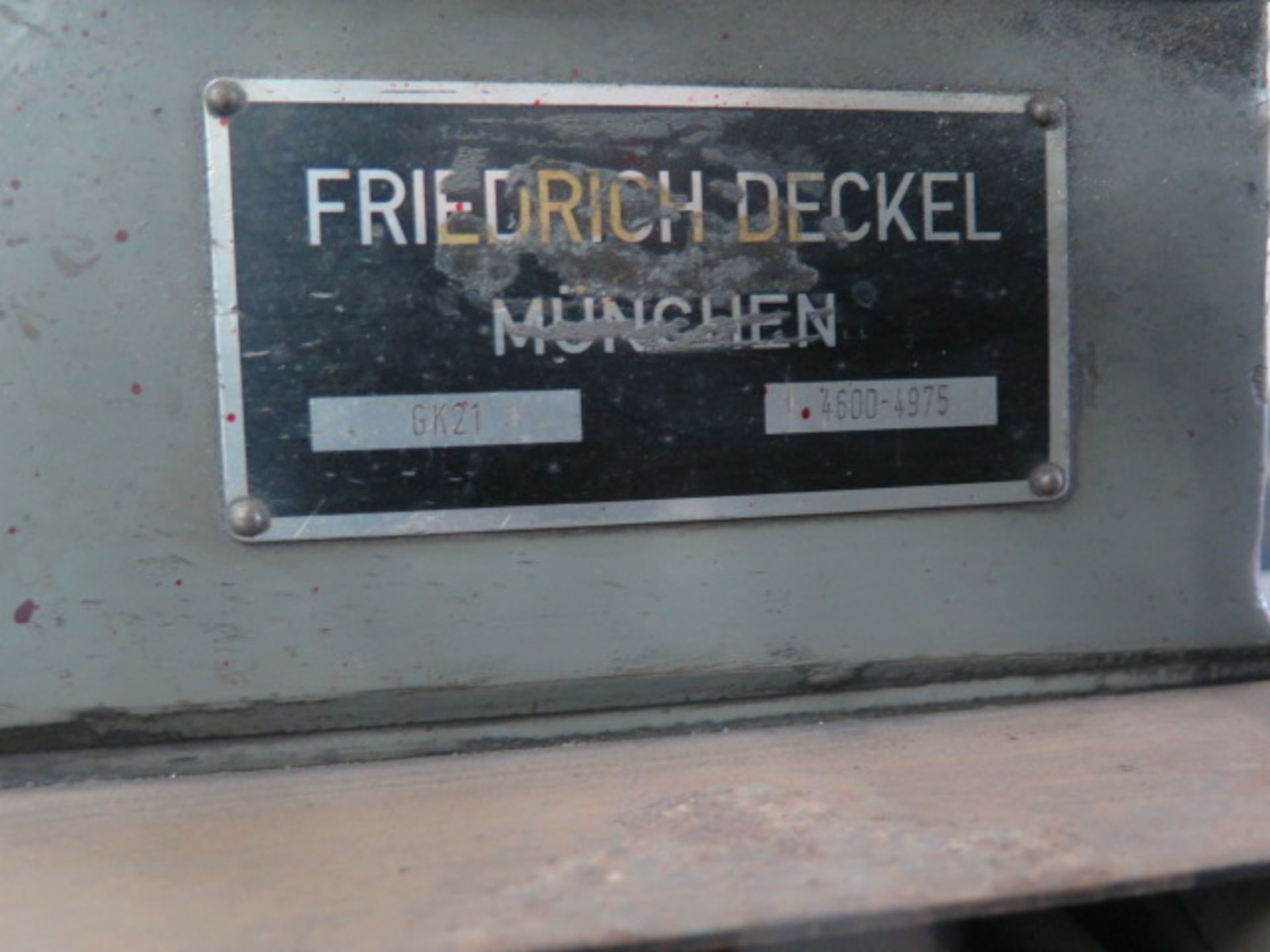 Deckel mdl. GK 21 Pantograph Machine s/n 4600-4975 w/ 475-20,000 RPM (SOLD AS-IS - NO WARRANTY) - Image 8 of 8