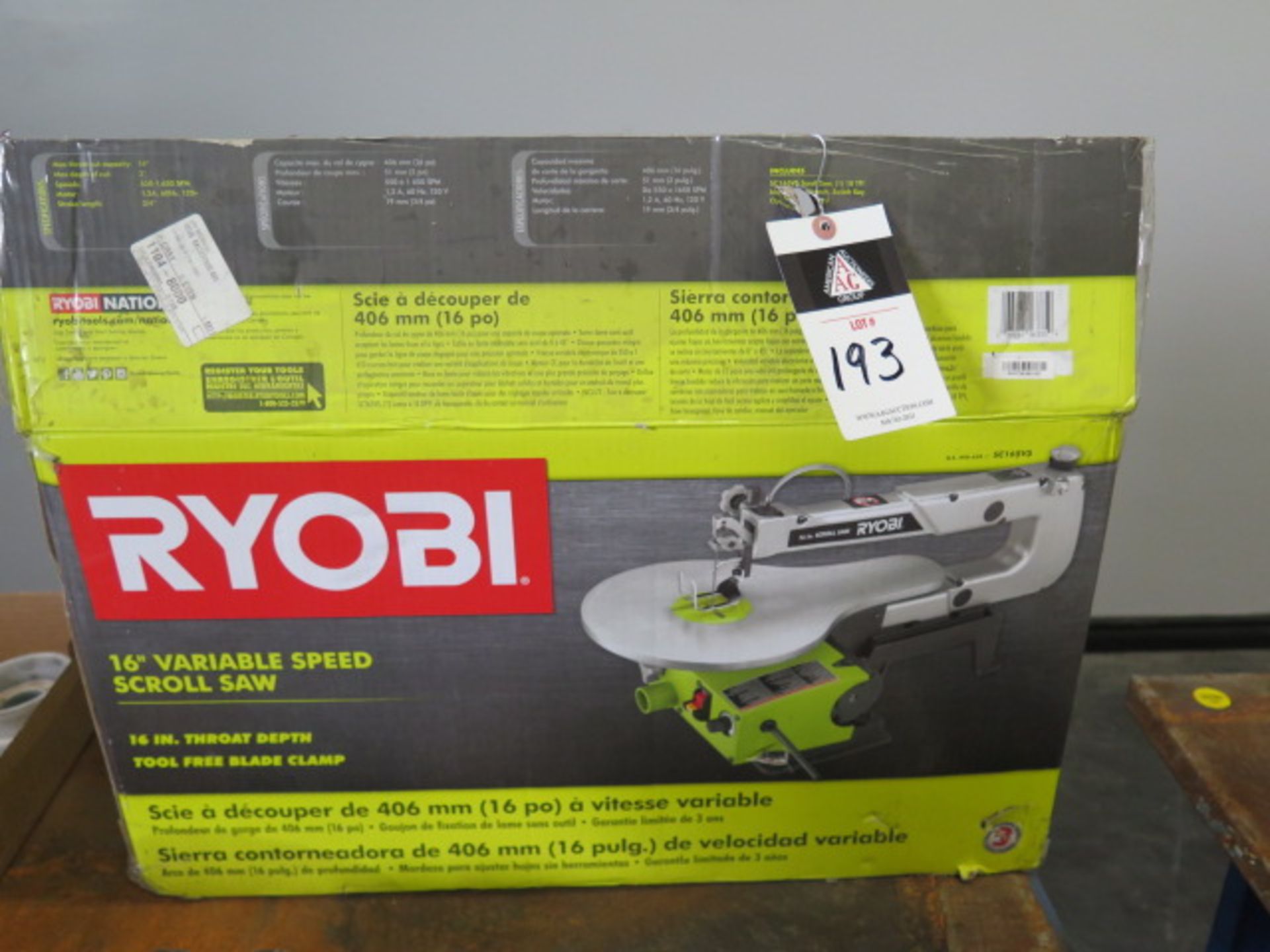 Ryobi 16" Variable Speed Scroll Saw (SOLD AS-IS - NO WARRANTY)