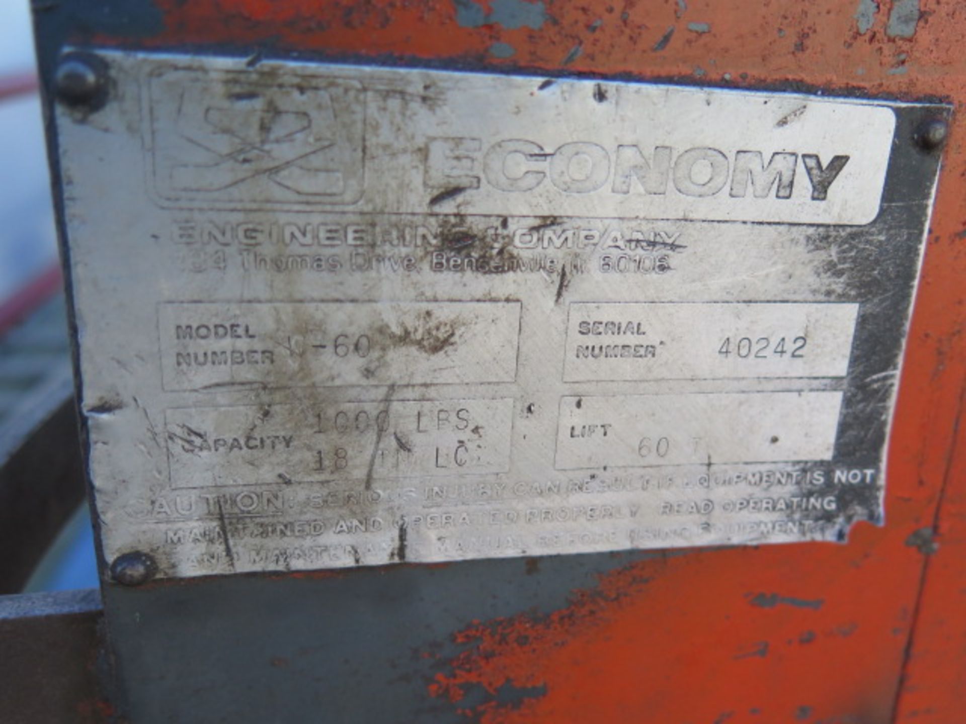 Economy 1000 Lb Cap Hudraulic Die Lift (SOLD AS-IS - NO WARRANTY) - Image 5 of 5
